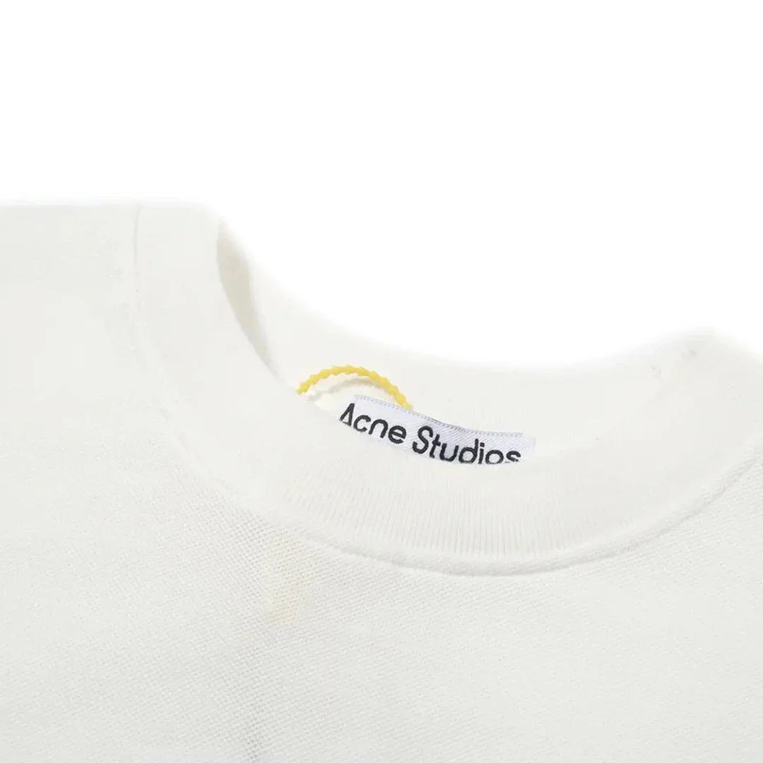 Acne Studios Logo T-Shirt Embroidered Logo Relaxed Fit White