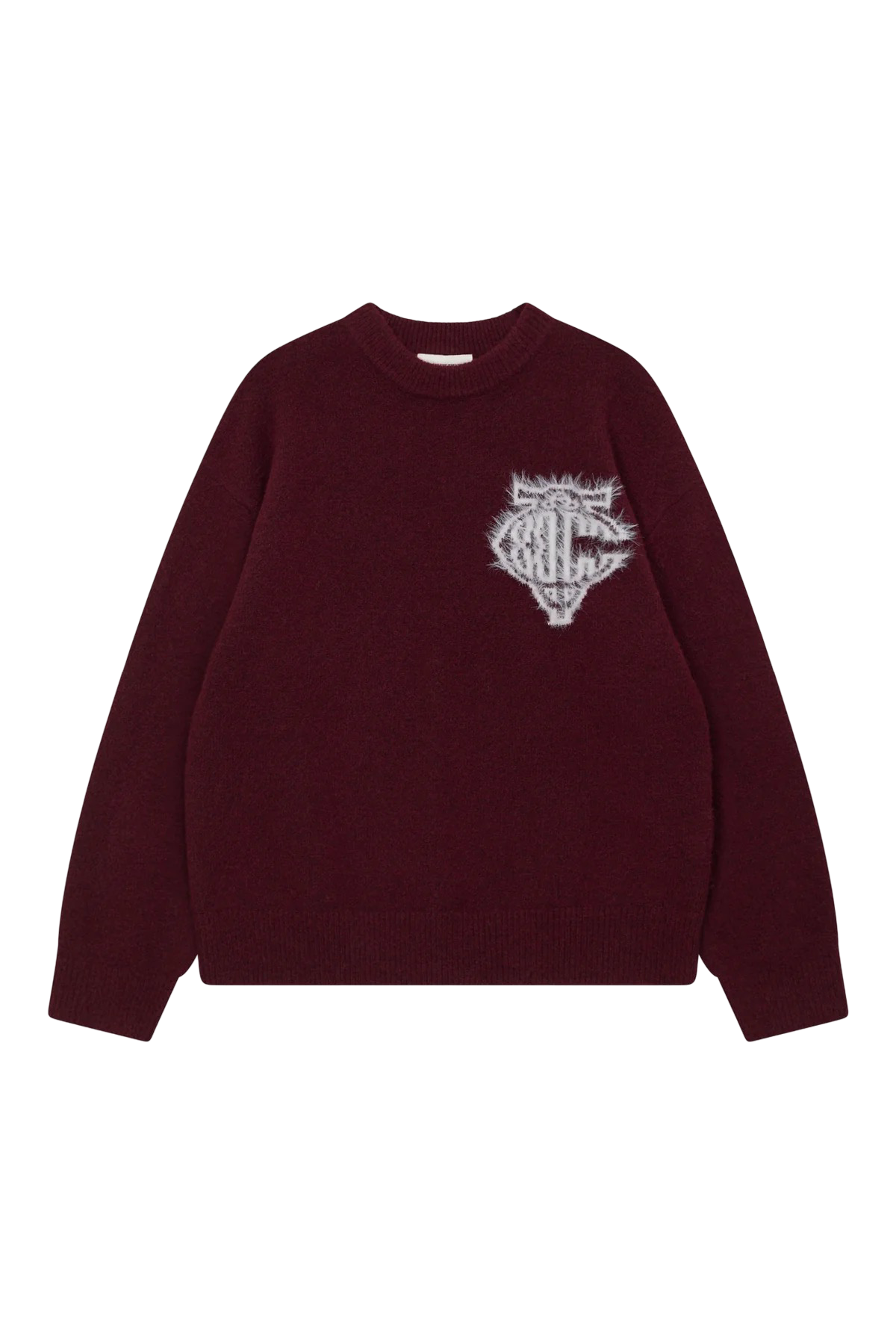 THE COUTURE CLUB MONOGRAM FLUFFY KNIT CREWNECK