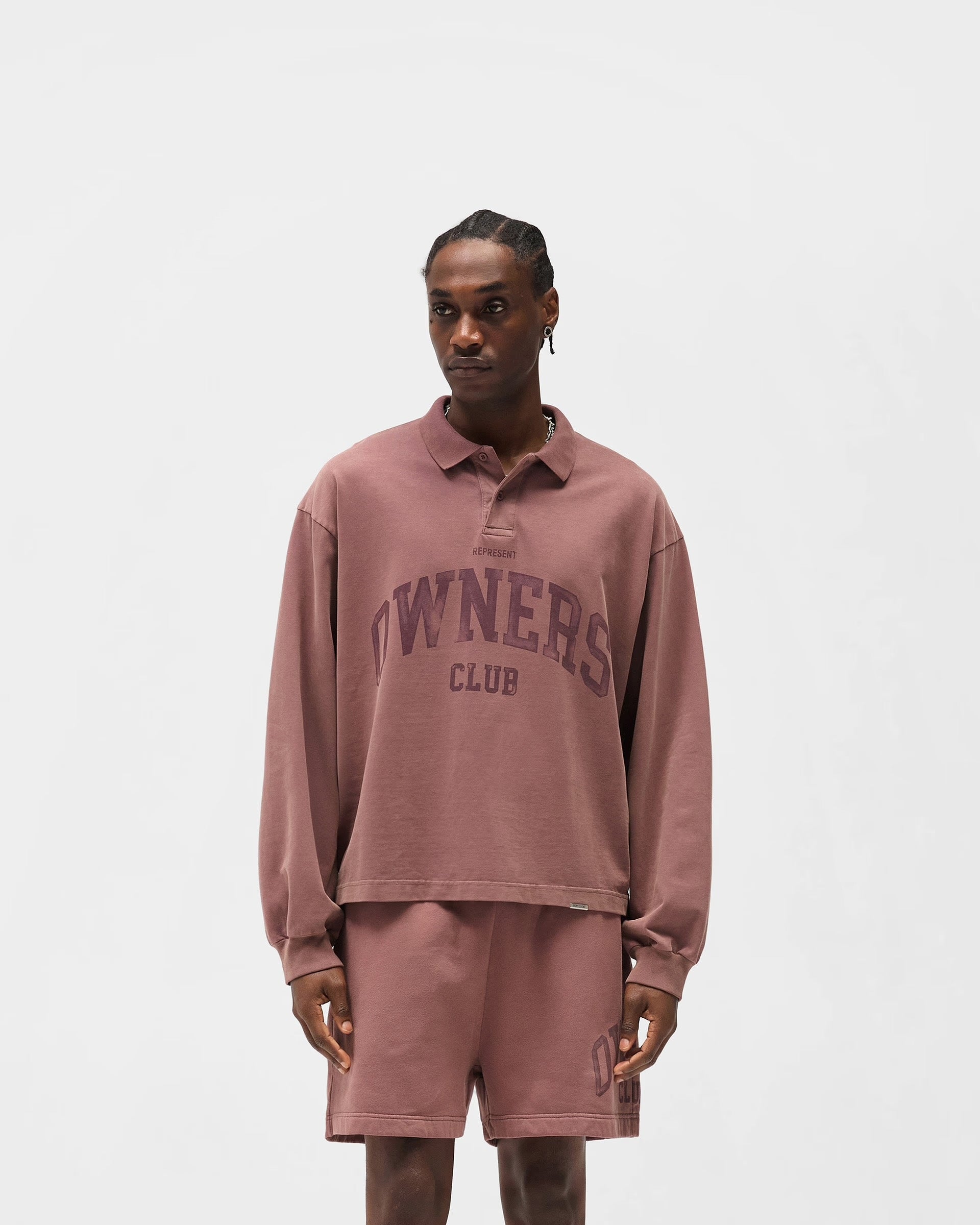 REPRESENT OWNERS CLUB RUGBY POLO - SMOKED ROSE
