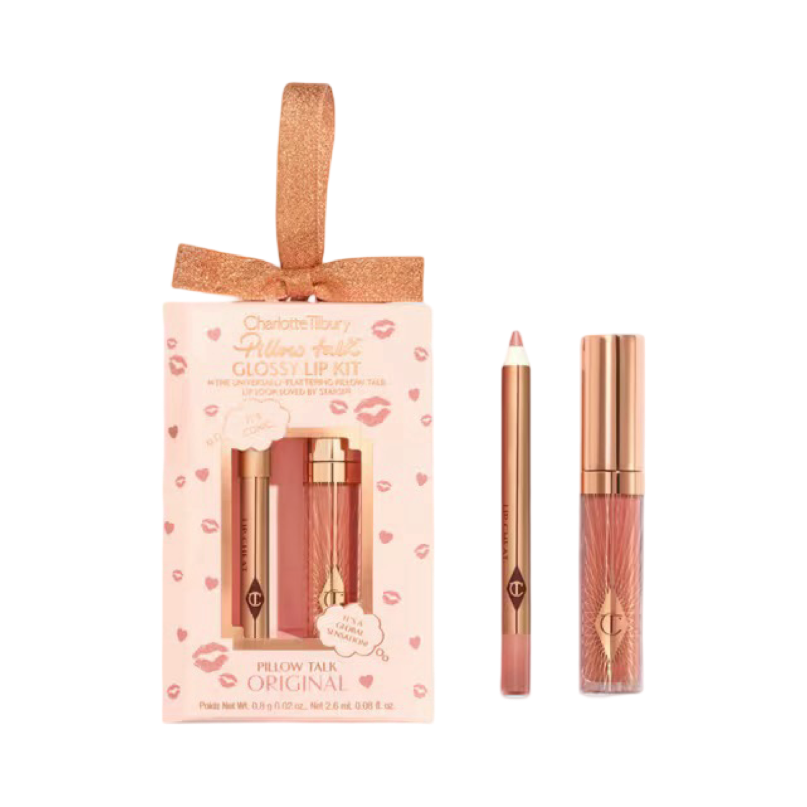 CHARLOTTE TILBURY PILLOW TALK ORIGINAL MINI GLOSSY LIPS DUO ORNAMENT CHRISTMAS MAKEUP GIFT SET
