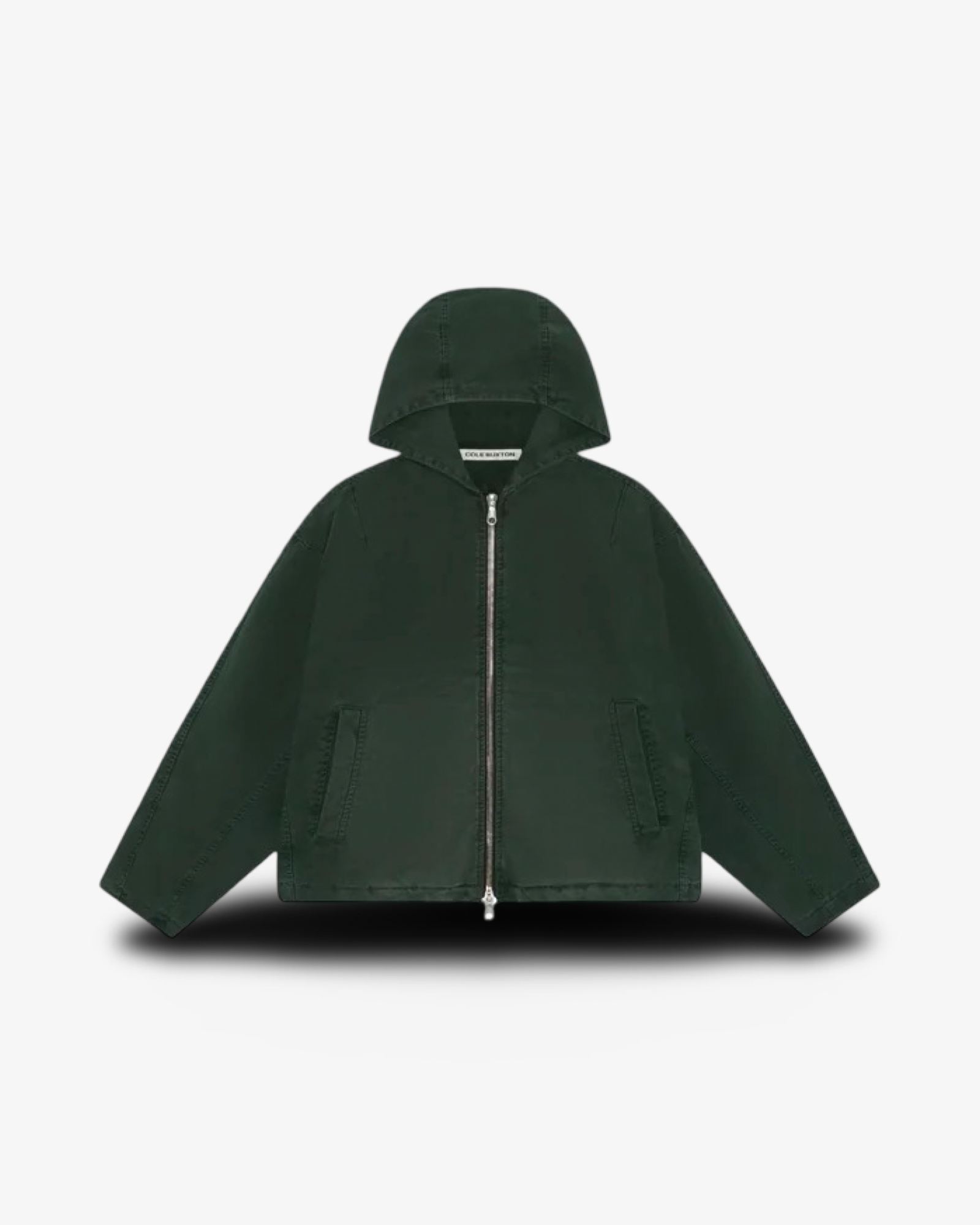 COLE BUXTON CANVAS ZIP HOODIE - FOREST GREEN