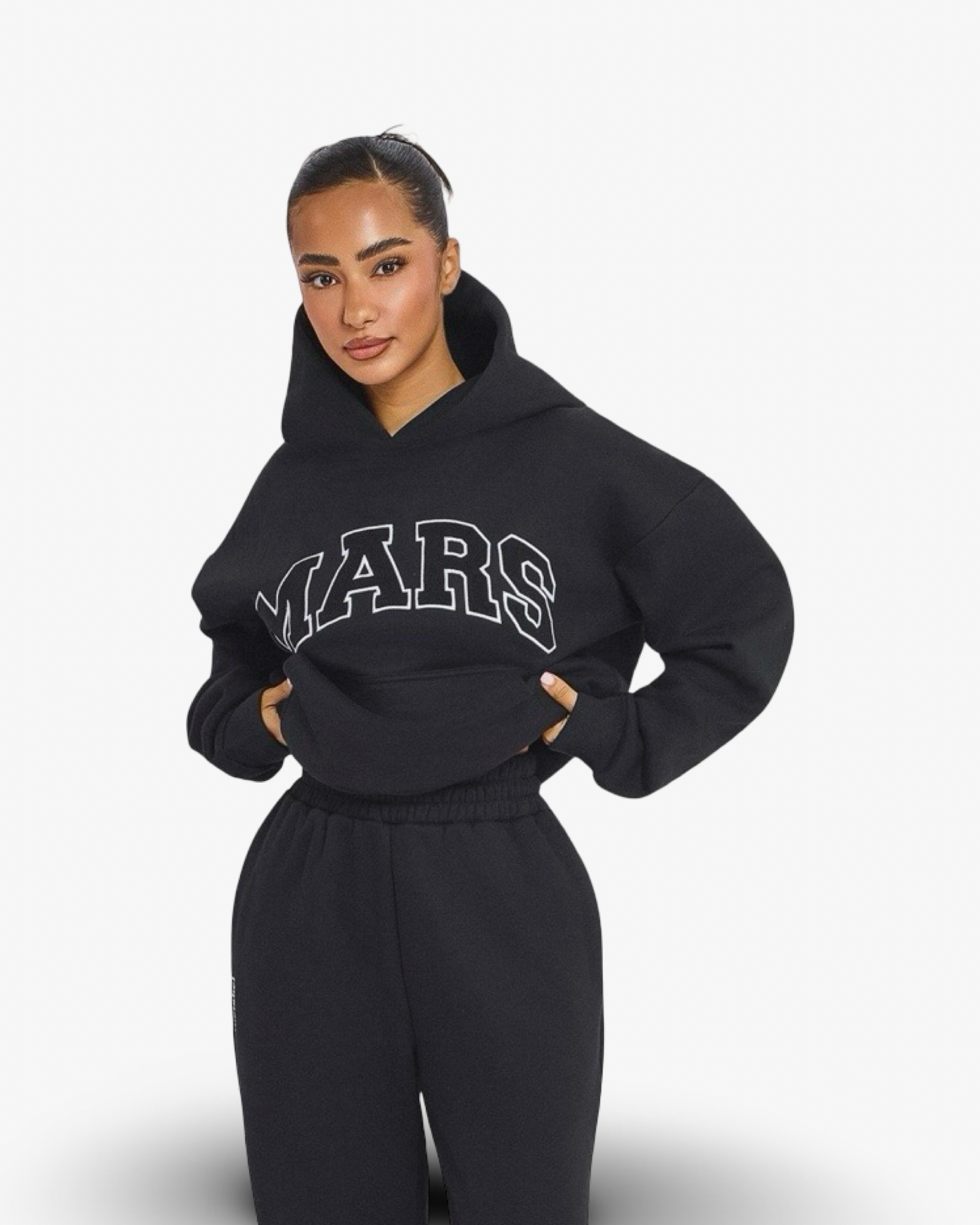 MARS THE LABEL VARSITY HOODIE - BLACK