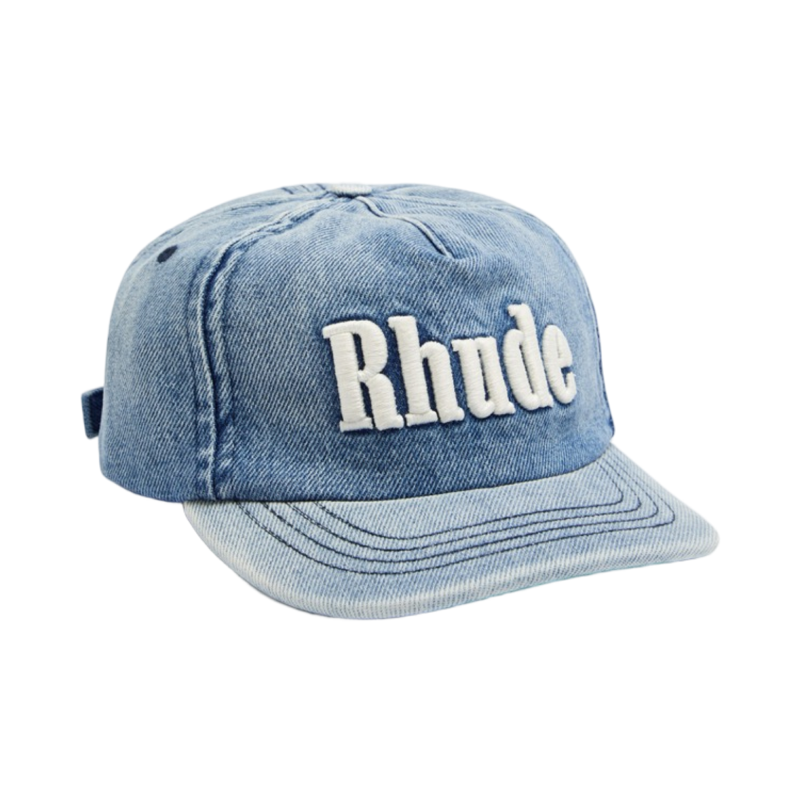 RHUDE LOGO-EMBROIDERED DENIM CAP