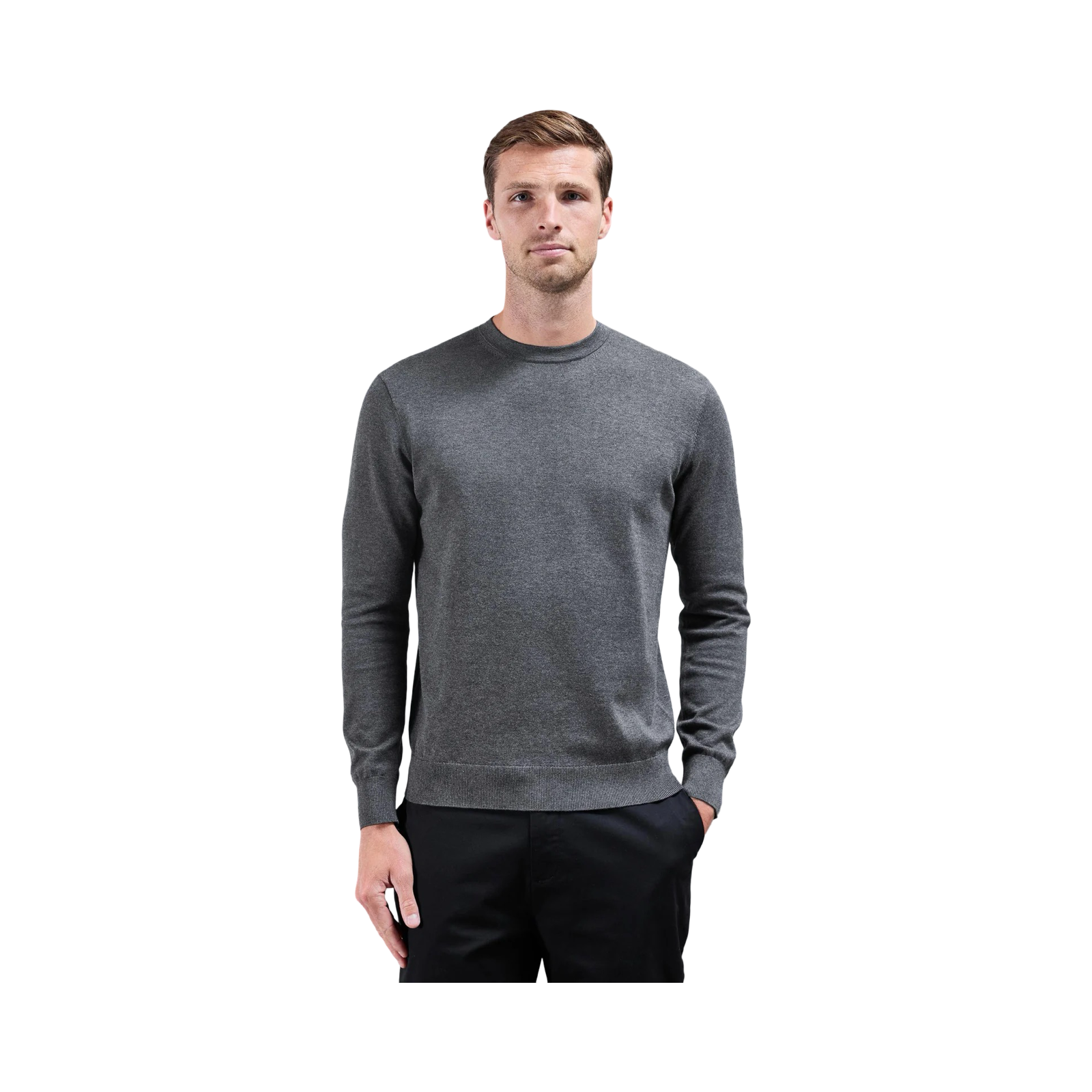 ARNE COTTON KNITTED SWEATSHIRT GREY