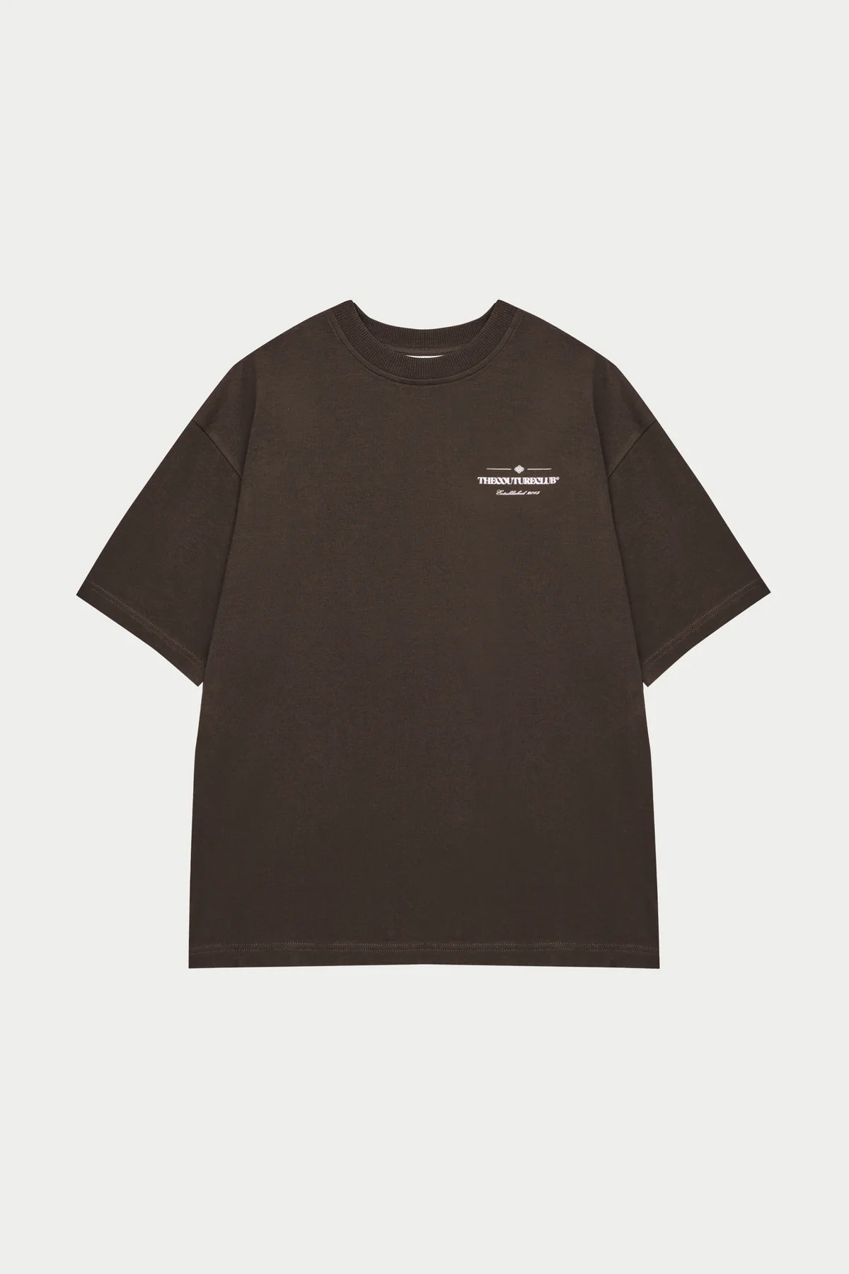 THE COUTURE CLUB COPYRIGHT MULTI GRAPHIC T-SHIRT - BROWN