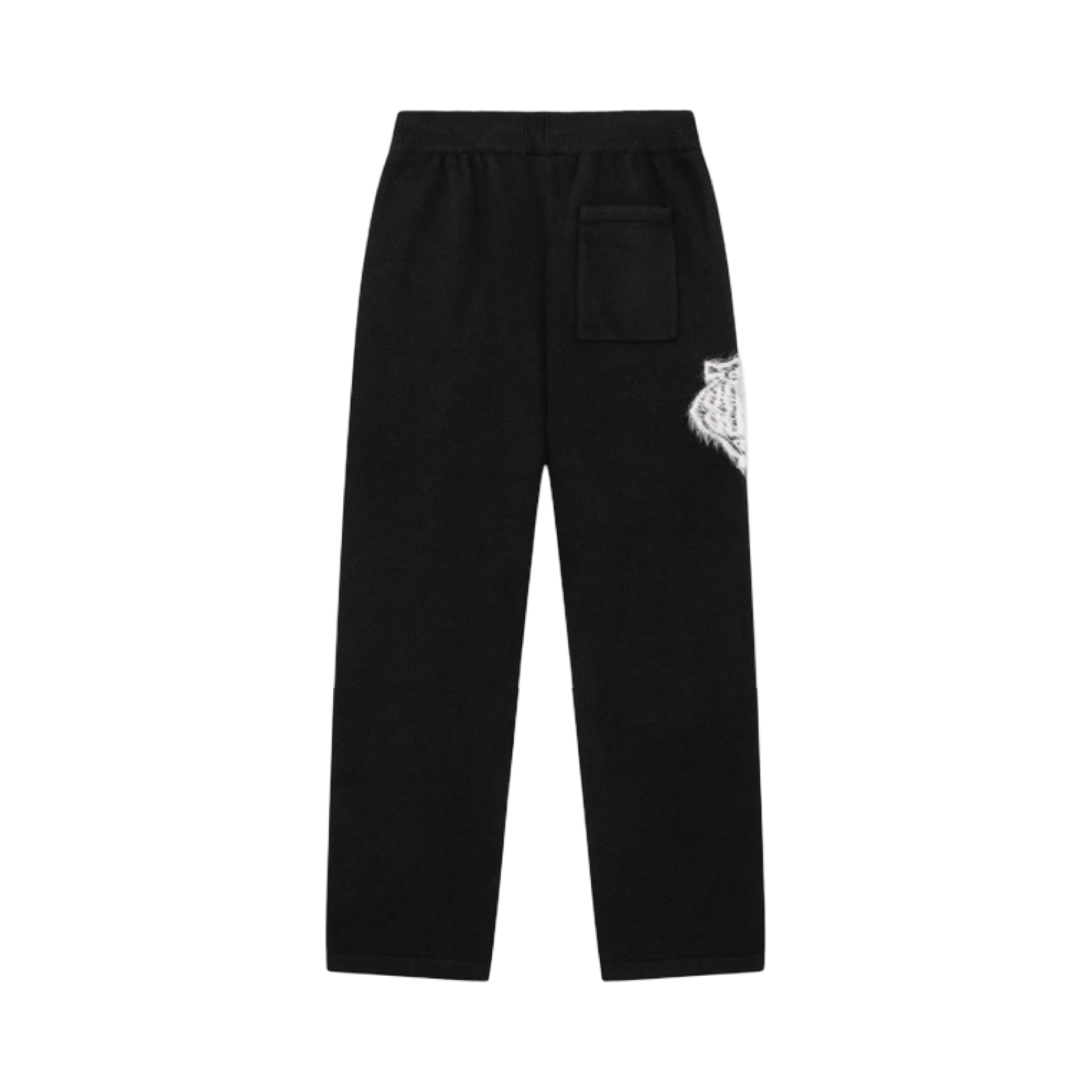 THE COUTURE CLUB MONOGRAM FLUFFY KNIT JOGGERS BLACK