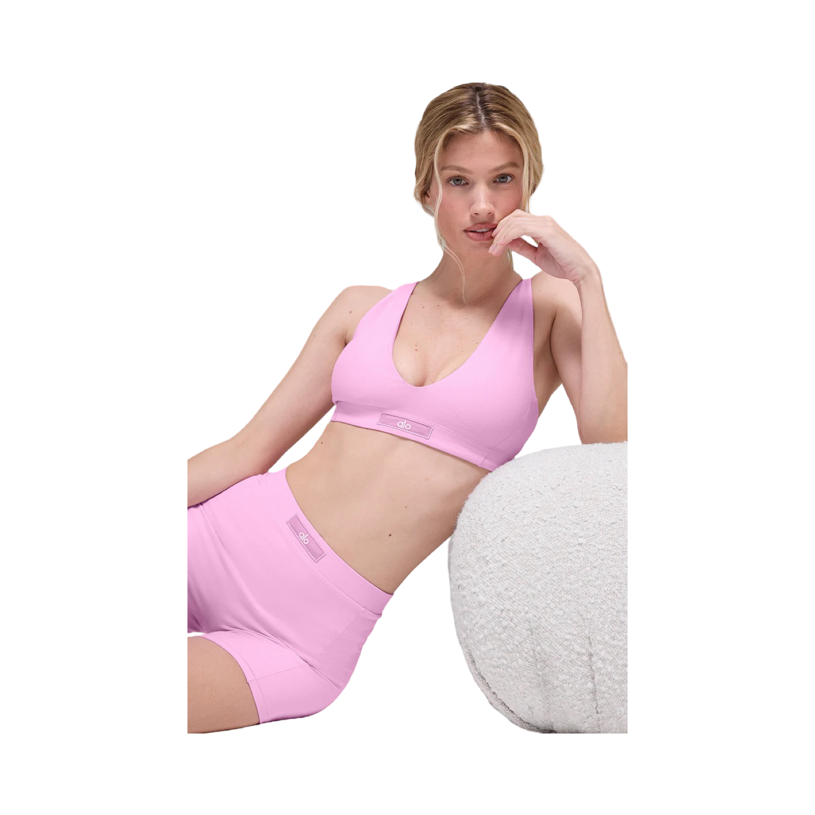 ALO ALOSOFT SINCERE BRA CANDY HEART PINK