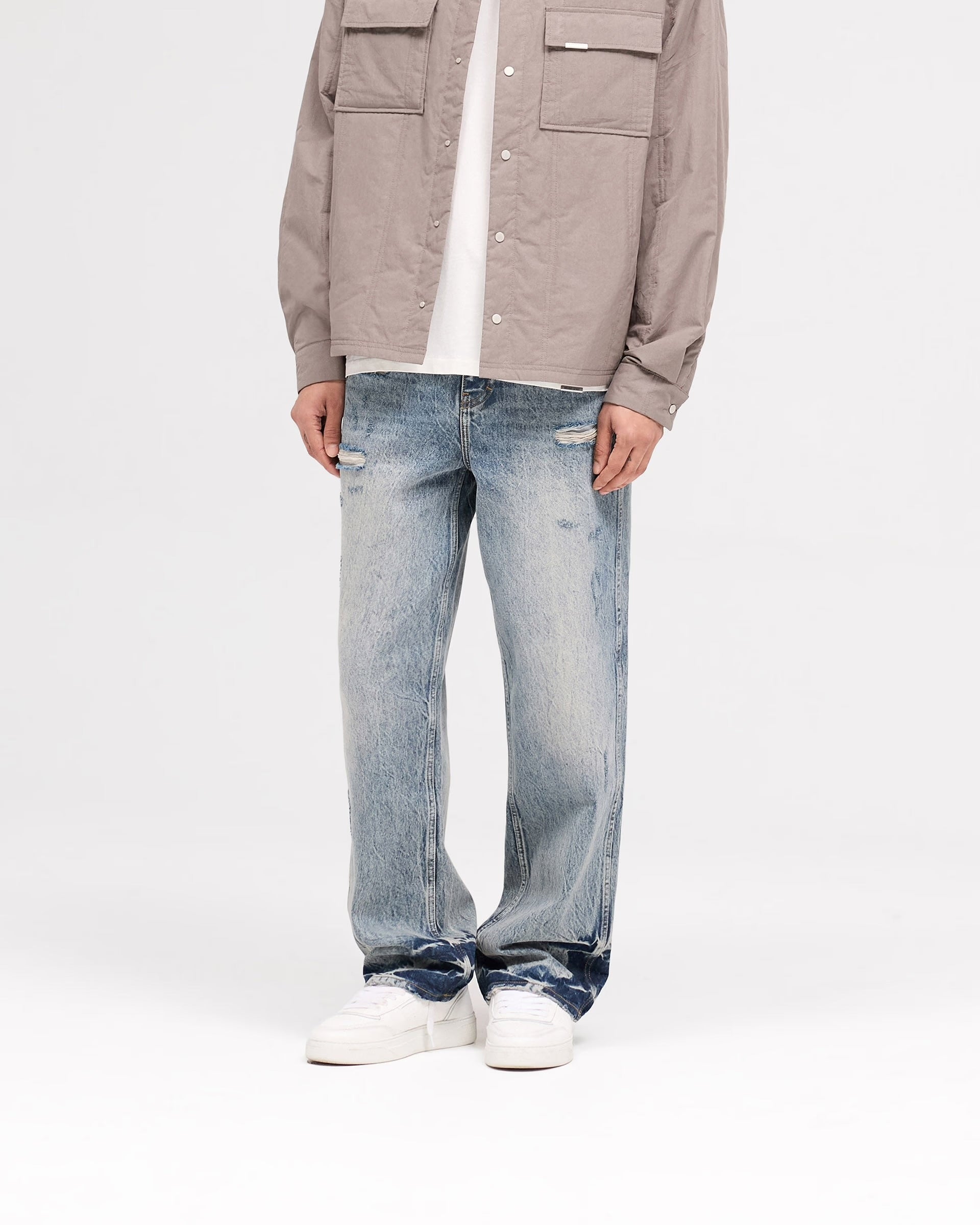 REPRESENT R3 DISTRESSED BAGGY DENIM - BLUE CREAM