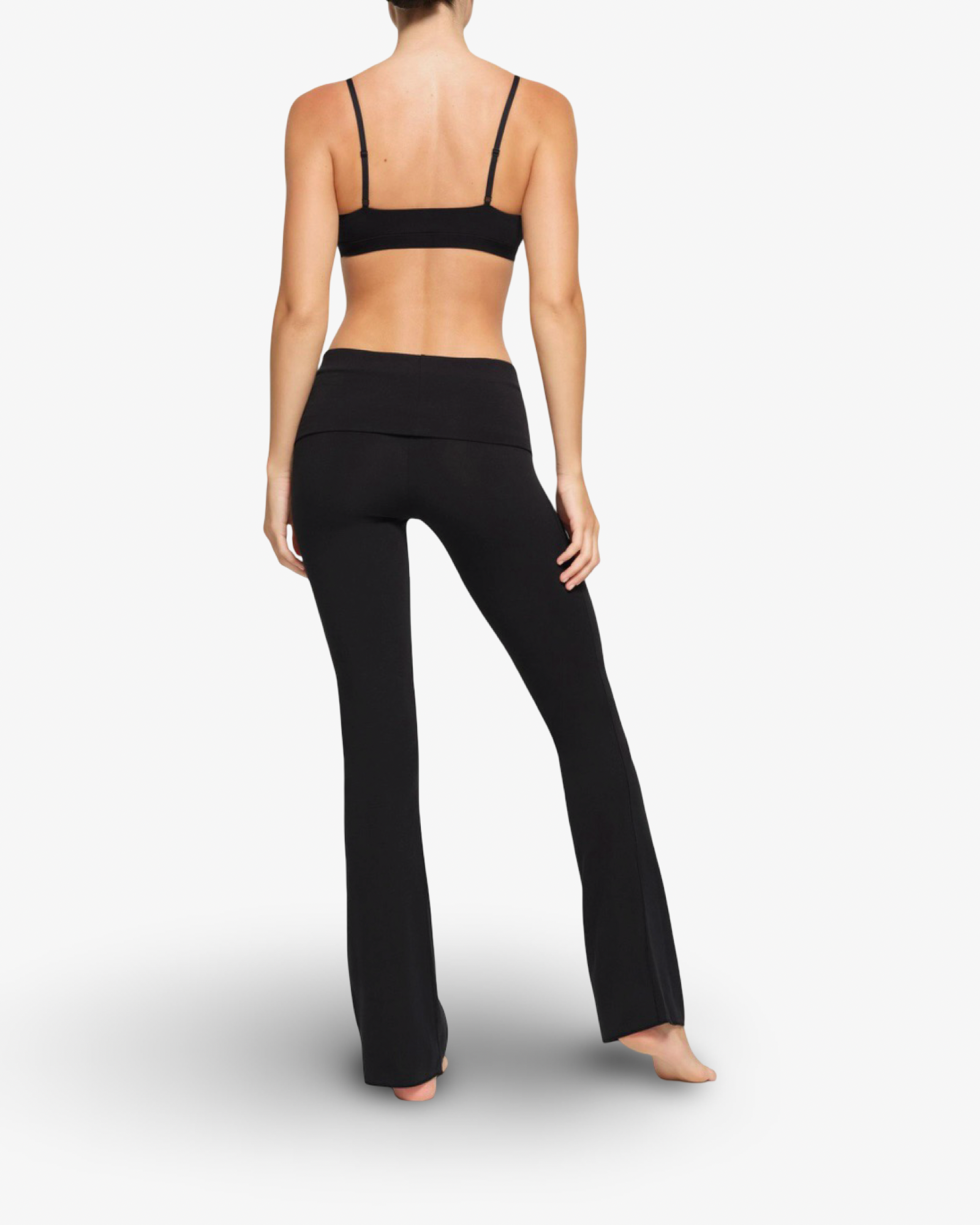 SKIMS COTTON JERSEY FOLDOVER PANT - SOOT