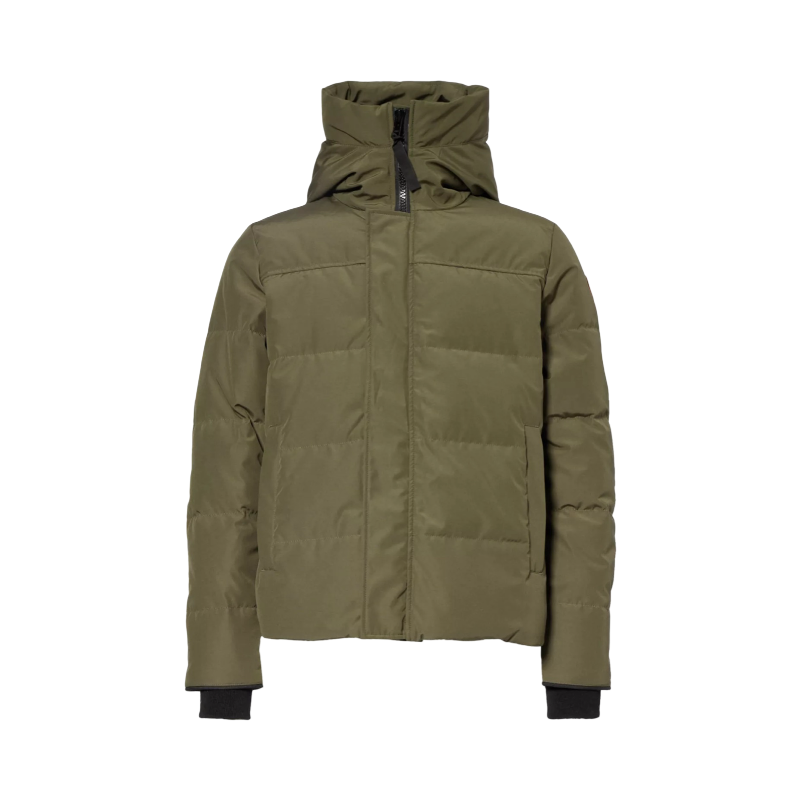CANADA GOOSE MACMILLAN FUNNEL-NECK TWILL-DOWN PARKA JACKET MILITARY GREEN