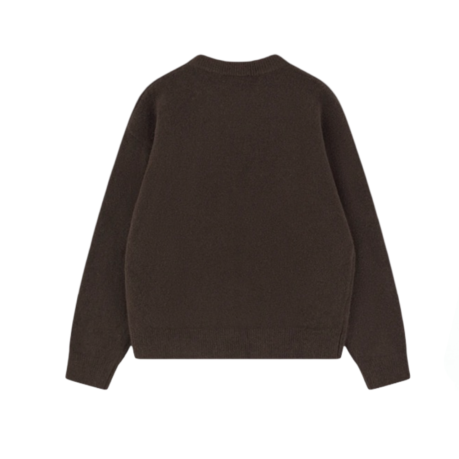THE COUTURE CLUB MONOGRAM FLUFFY KNIT CREW BROWN