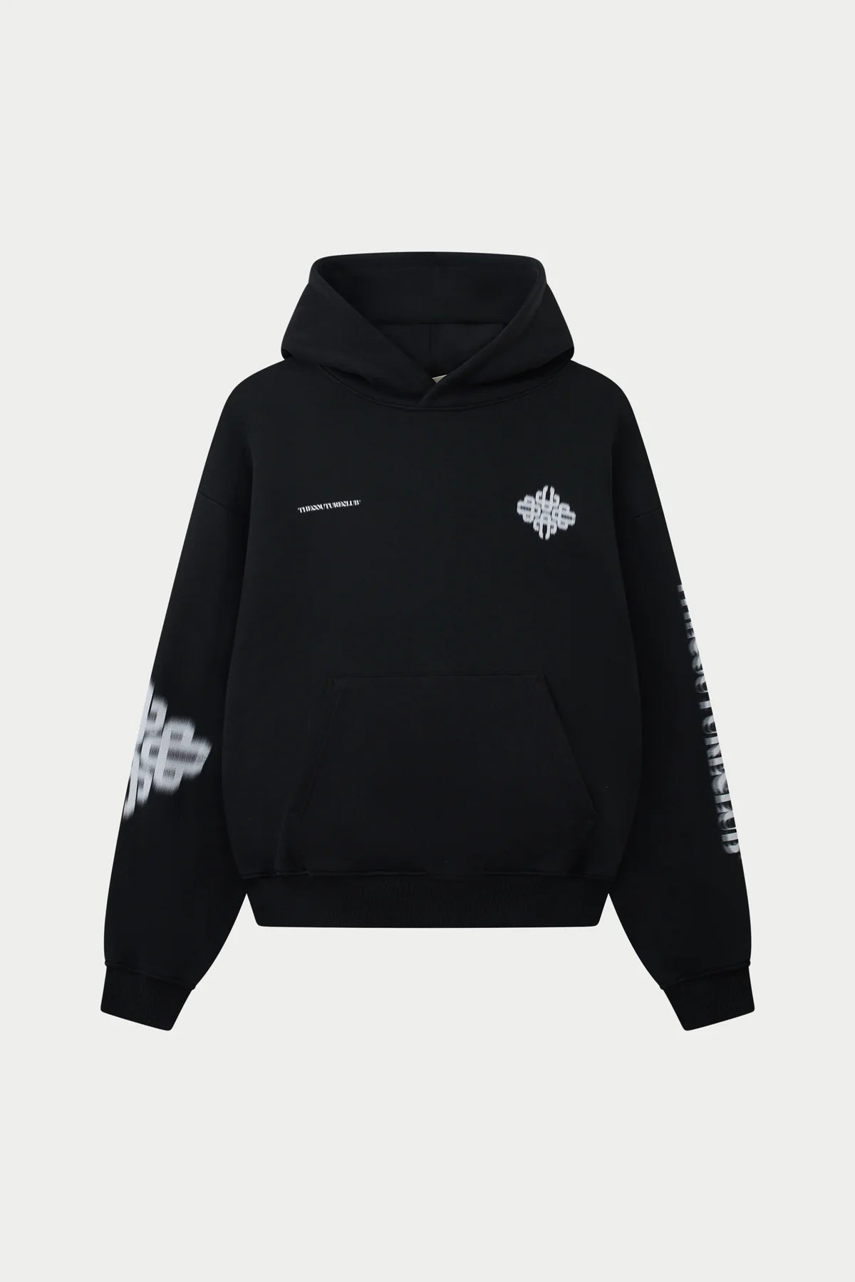 THE COUTURE CLUB MOTION BLURRED EMBLEM HOODIE - BLACK