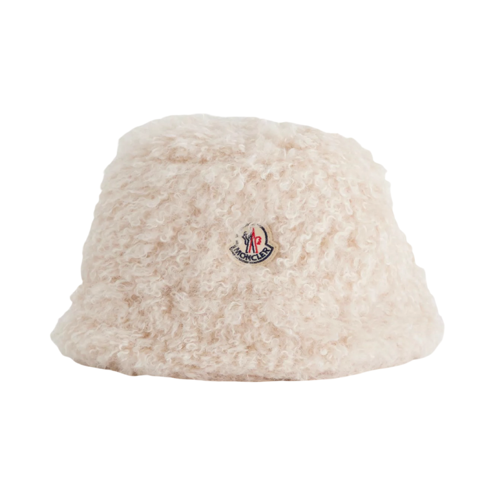 MONCLER BRAND-PATCH FAUX-FUR BUCKET HAT