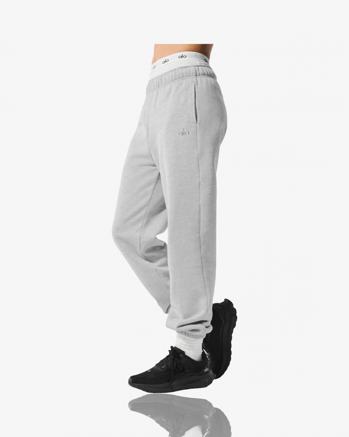 ALO ACCOLADE 1/4 ZIP PULLOVER & JOGGERS IN ATHLETIC HEATHER GREY
