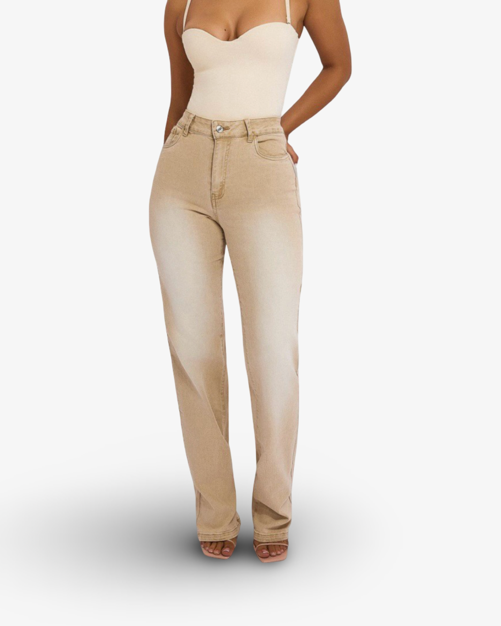 MARS THE LABEL FADE WASH CINDY JEAN - BEIGE WASH