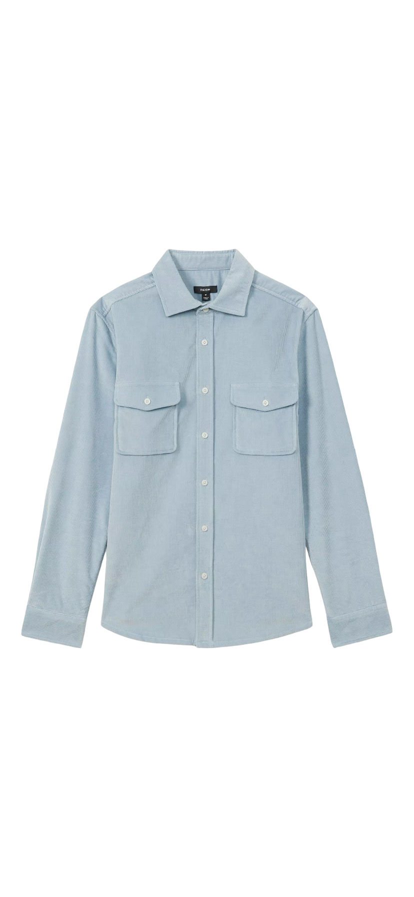 REISS TUCCI COTTON BLEND OVERSHIRT SOFT BLUE