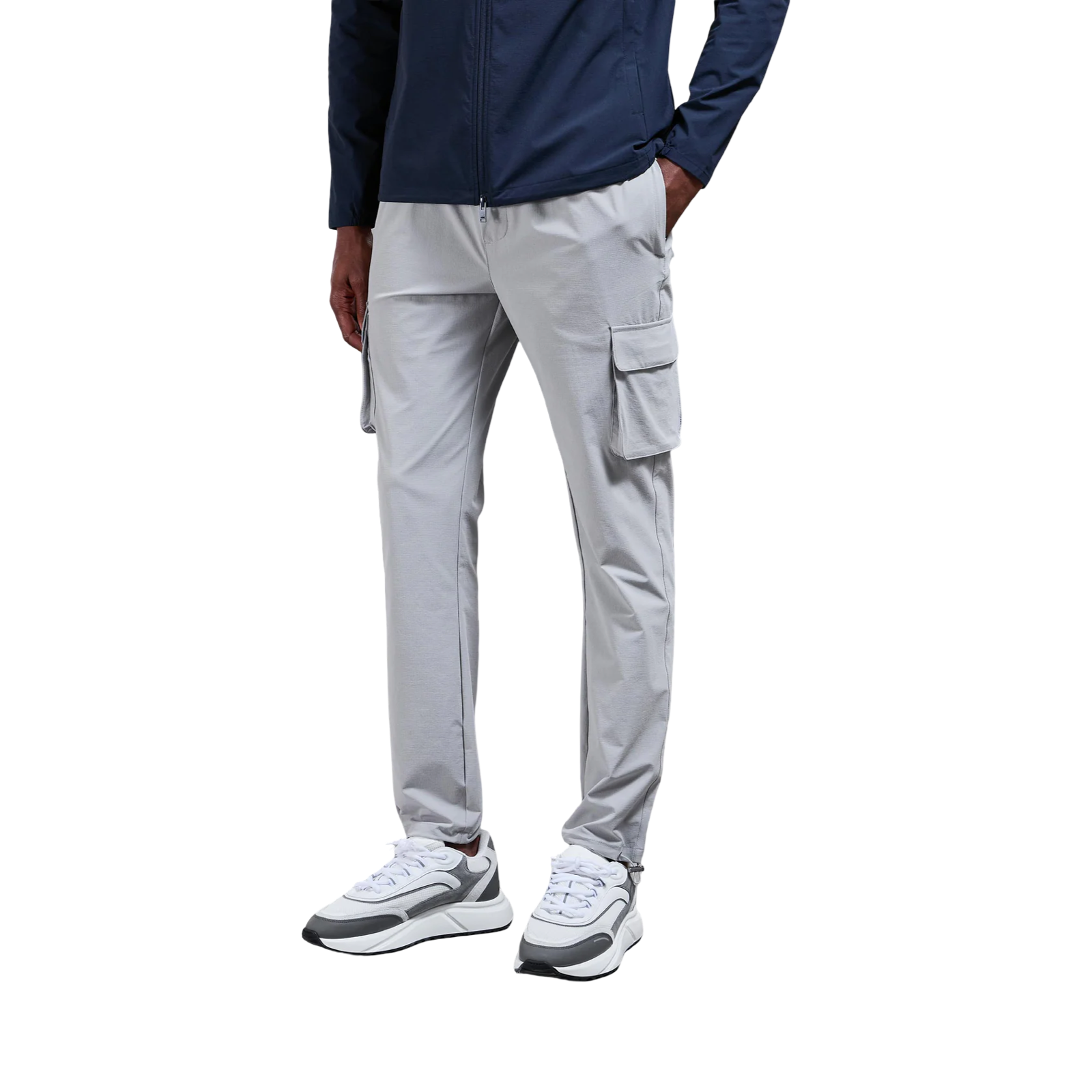 ARNE UTILITY CARGO TROUSER MARL GREY