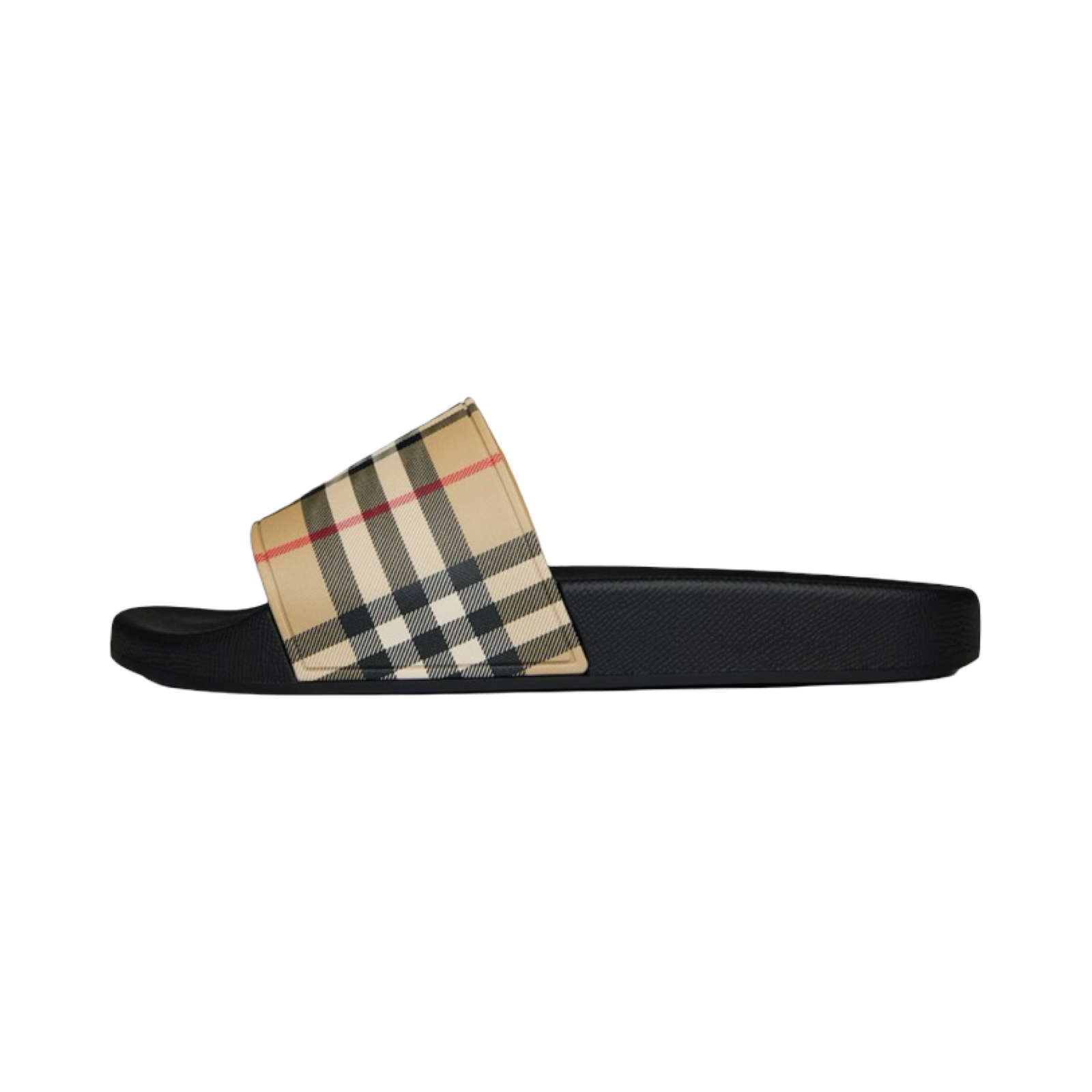 BURBERRY CHECK FURLEY LOGO SLIDERS