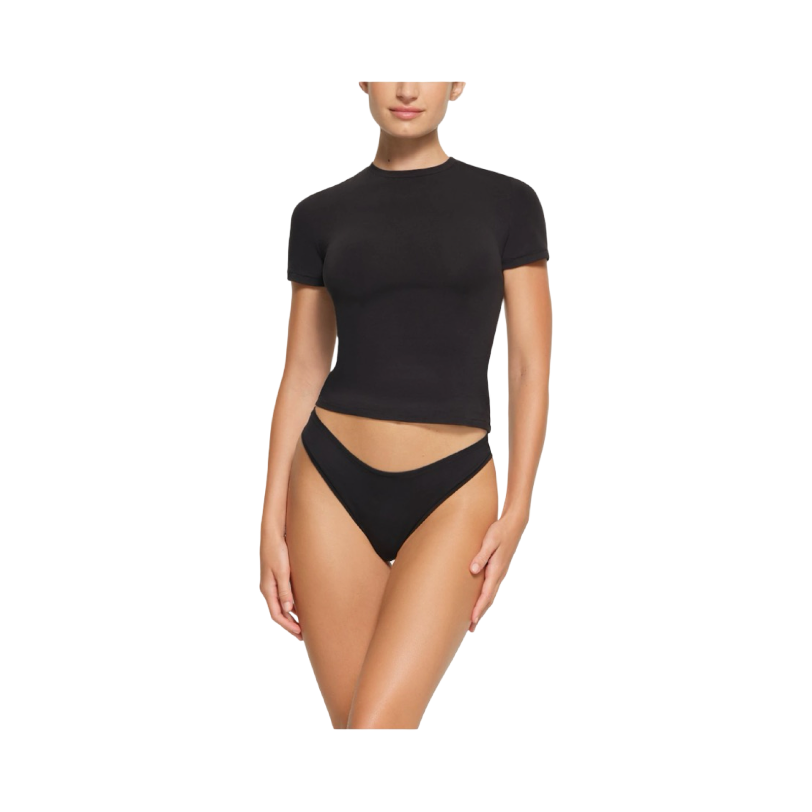 SKIMS COTTON JERSEY T-SHIRT SOOT