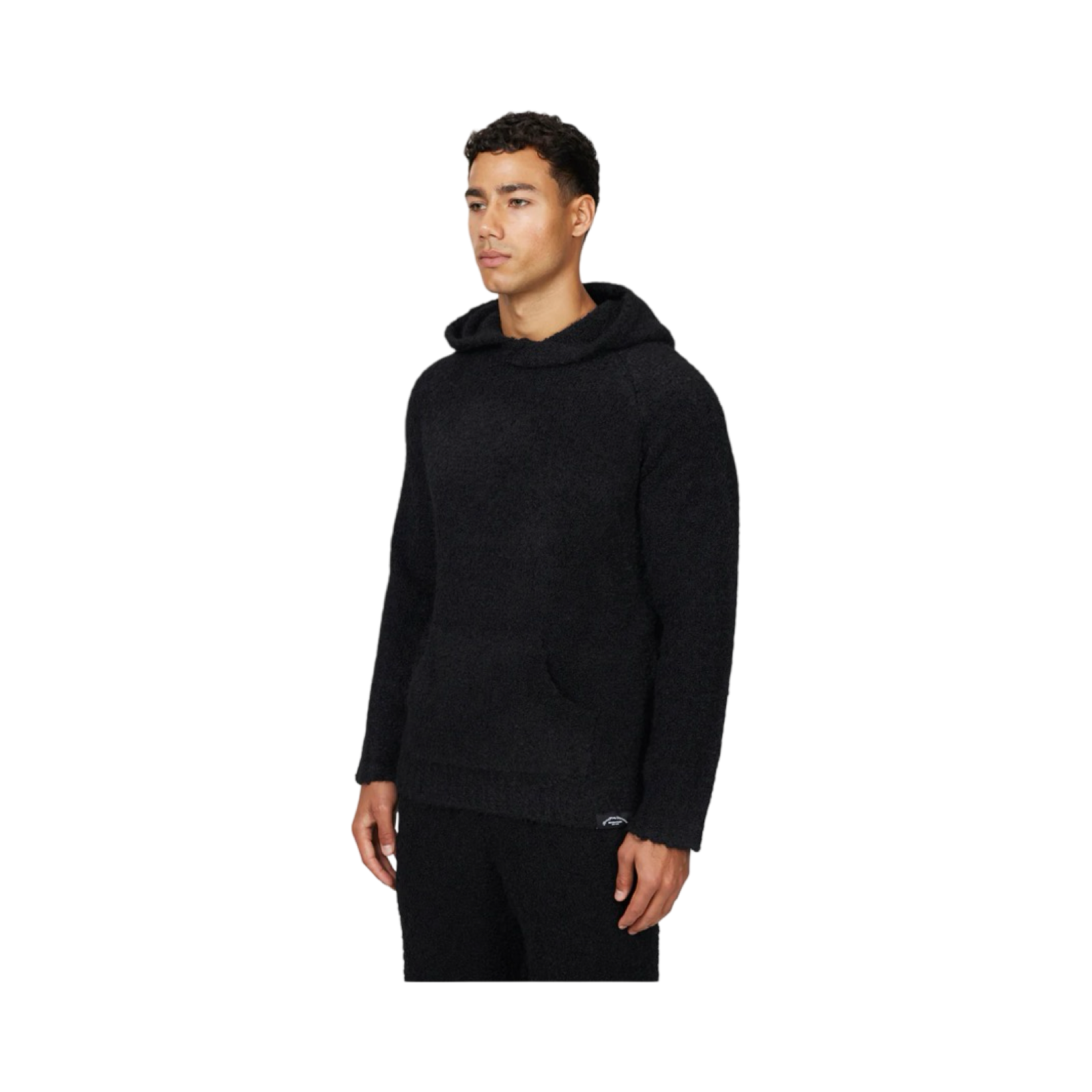 GFN BOUCLE KNITWEAR BLACK HOODIE