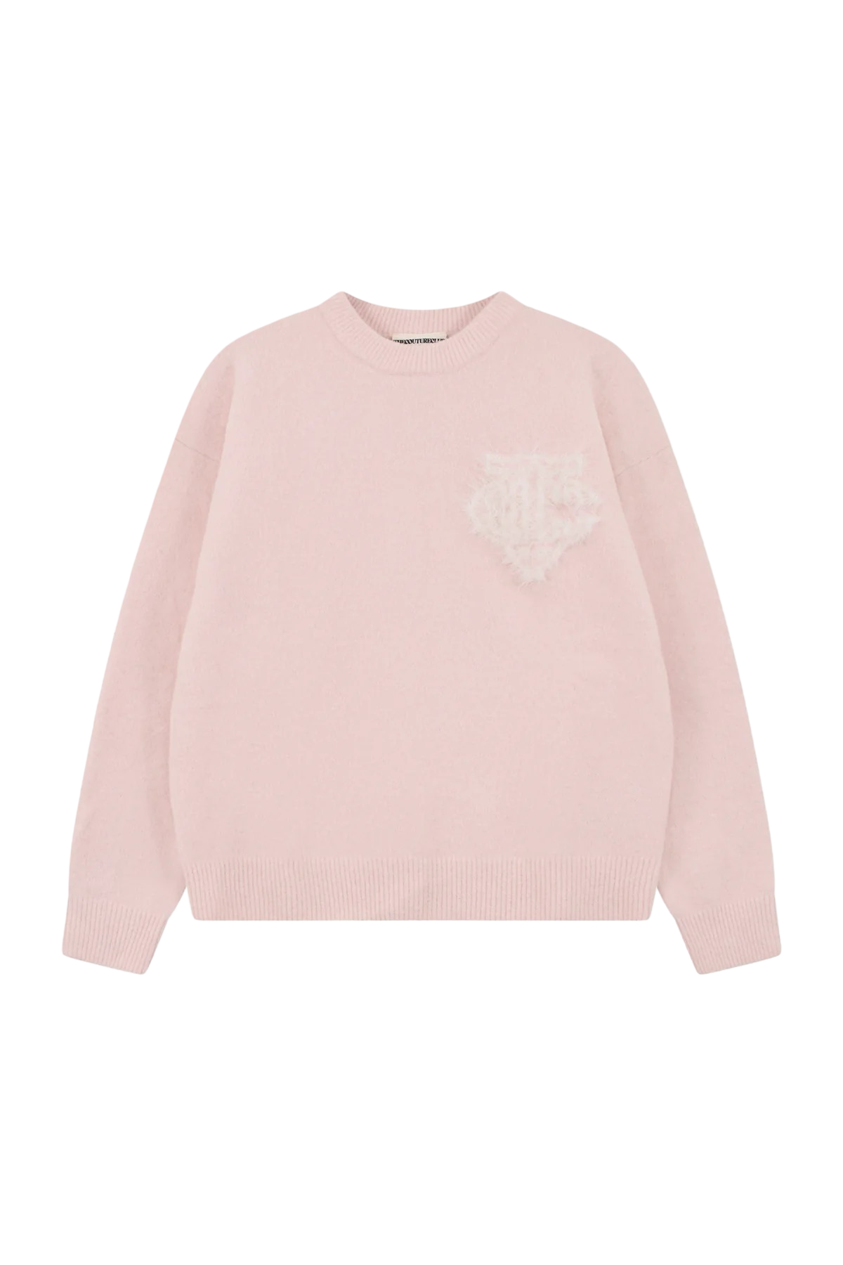 THE COUTURE CLUB MONOGRAM FLUFFY KNIT CREWNECK