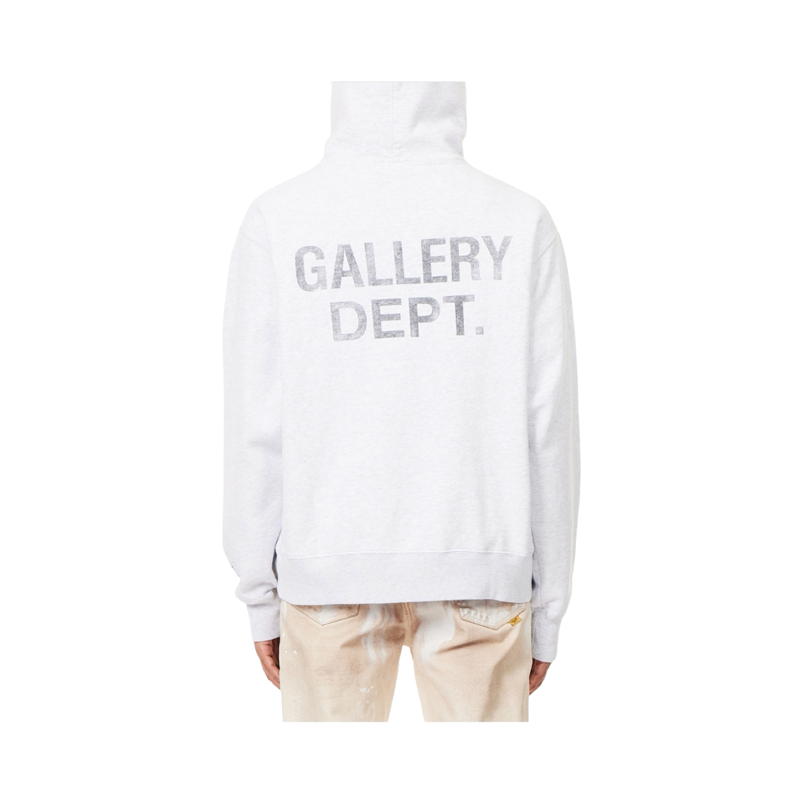 GALLERY DEPT PAINT LOGO RELAXED-FIT COTTON-JERSEY HOODIE - LIGHT HEATHER GREY