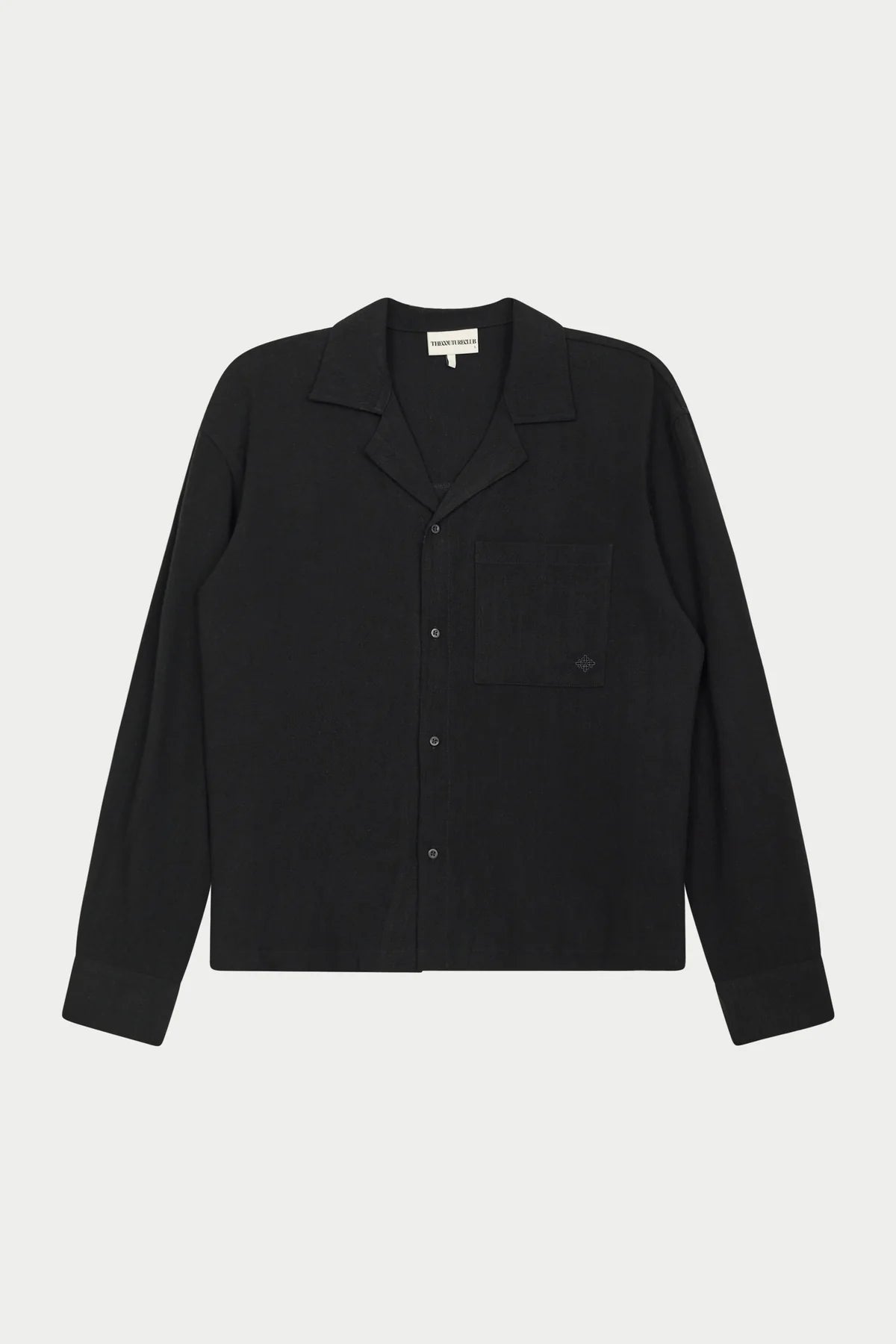 THE COUTURE CLUB TEXTURED WOVEN SHIRT - BLACK