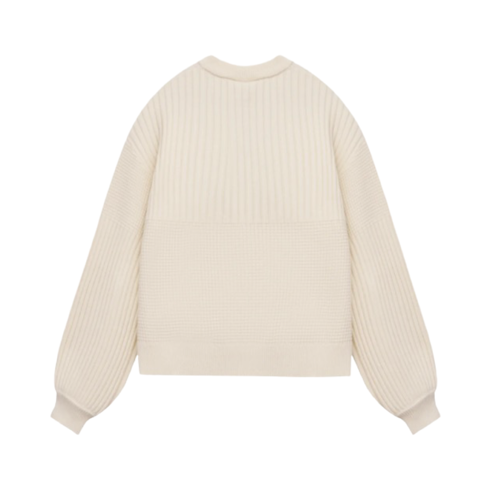 THE COUTURE CLUB CONTRAST KNIT OVERSIZED CREW ECRU