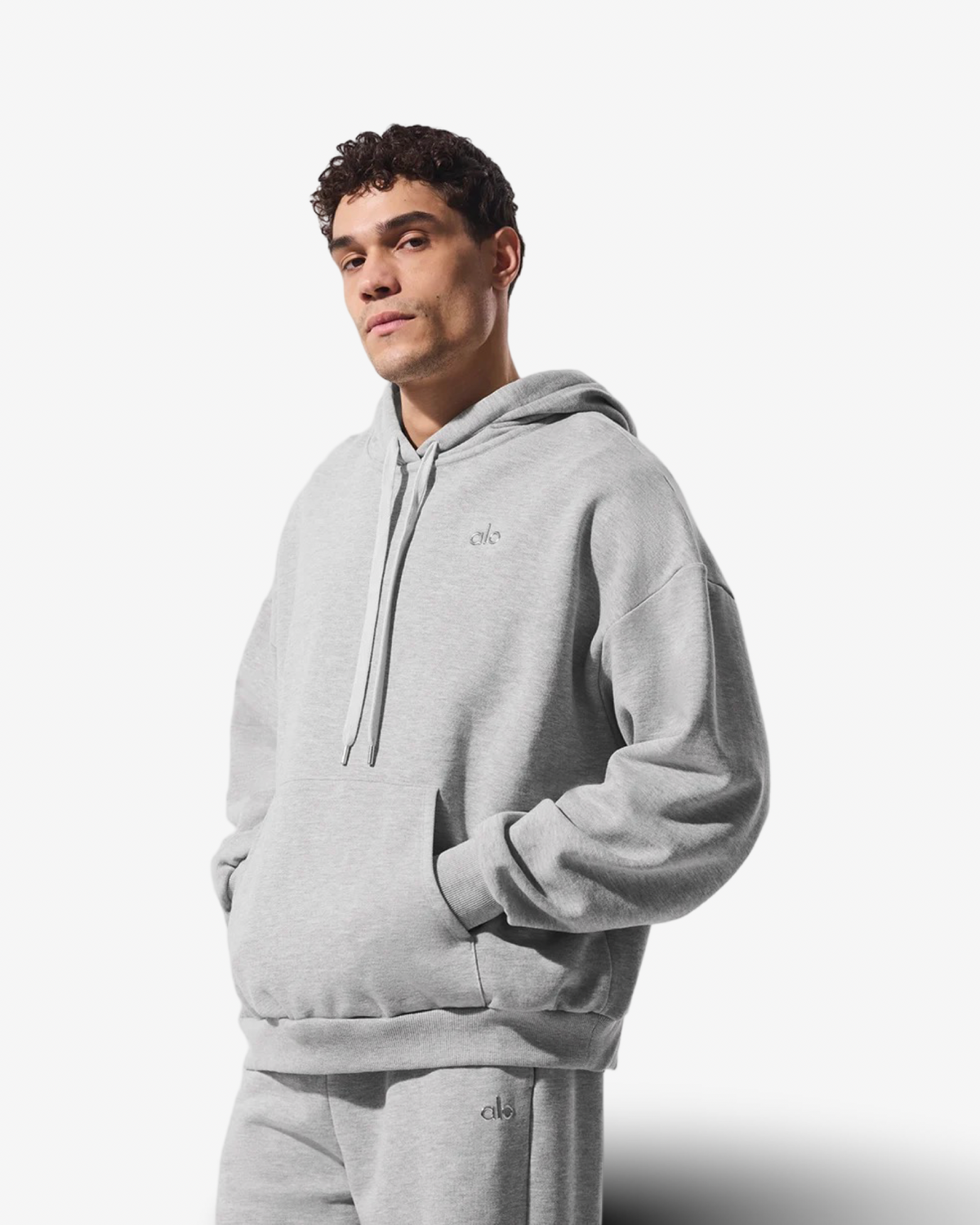 ALO ACCOLADE GREY HOODIE & CUFFED JOGGER TRACKSUIT