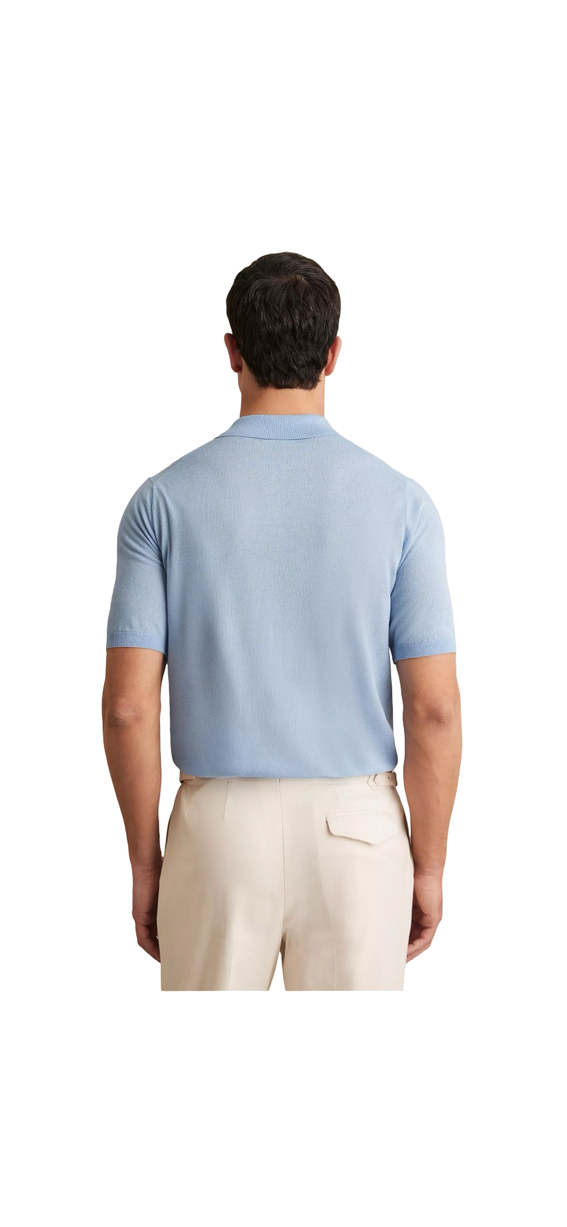 REISS NELSON KNITTED POLO SHIRT BLUE