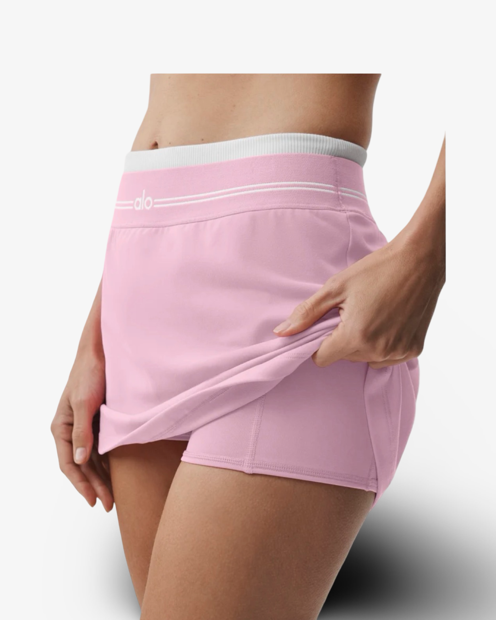 ALO AIRBRUSH BETTER TOGETHER TENIS SKIRT MARSHMALLOW PINK