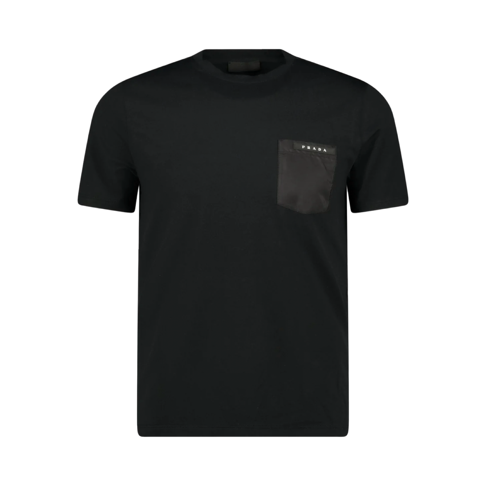 PRADA RUBBER NYLON LOGO T’SHIRT BLACK