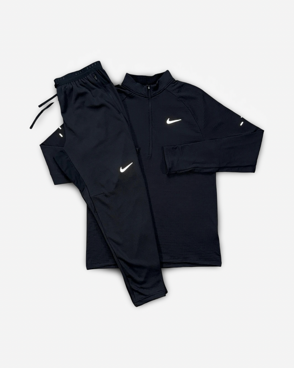 Nike Stride Therma 1/4 Zip Pants Set 'Black' | Precasuals