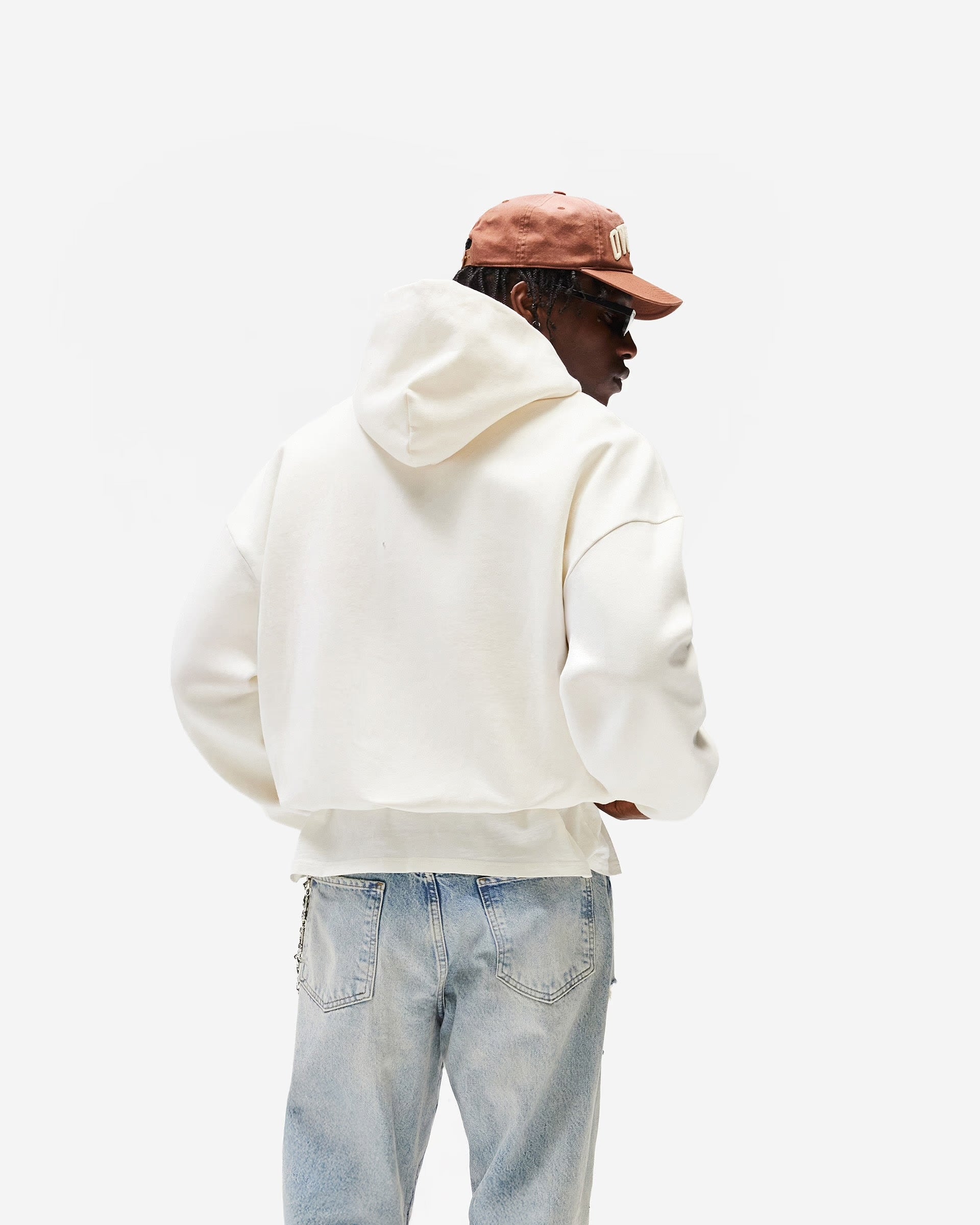 REPRESENT OWNERS CLUB ZIP THROUGH HOODIE - CHALK