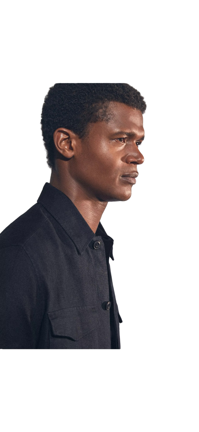 REISS EZE LINEN OVERSHIRT NAVY
