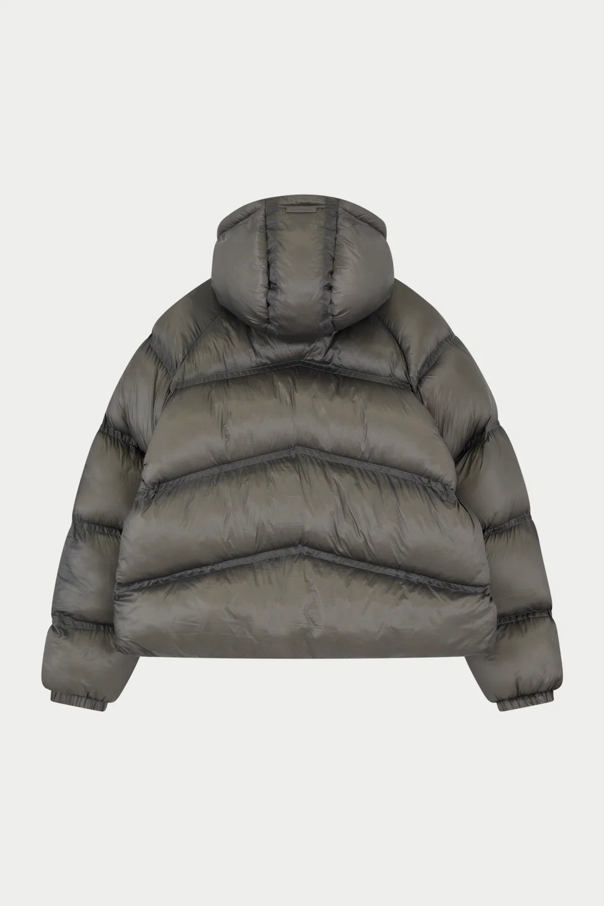 THE COUTURE CLUB TRANSLUCENT HOODED PUFFER - KHAKI