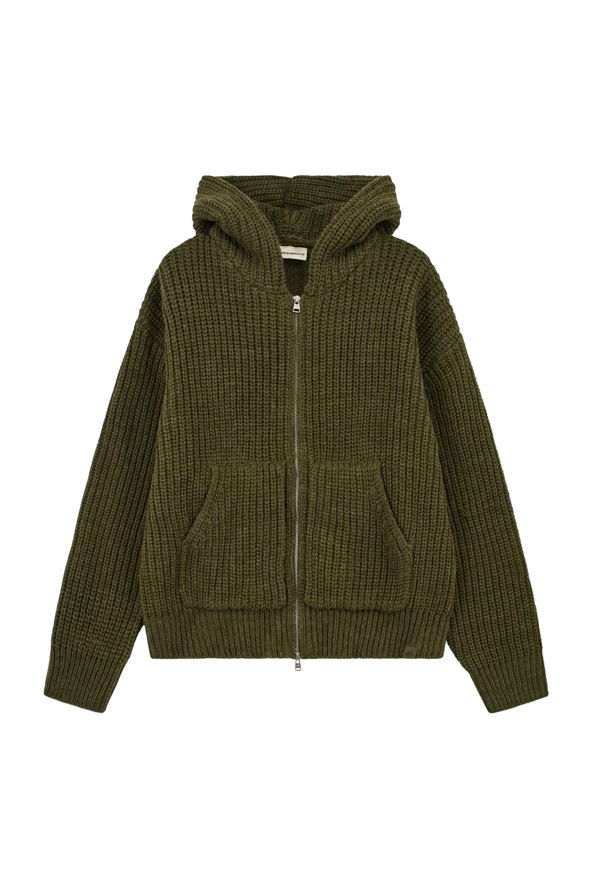 THE COUTURE CLUB RIB KNITTED ZIP THROUGH HOODIE
