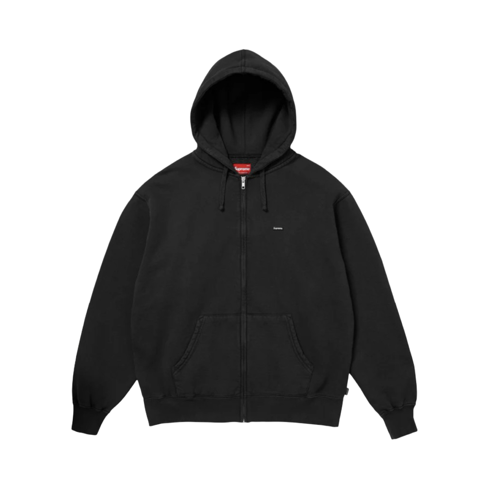 SUPREME SMALL BOX ZIP UP HOODED SWEATSHIRT - BLACK