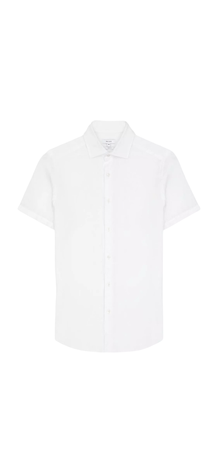 REISS HOLIDAY LINEN SLIM FIT SHIRT WHITE