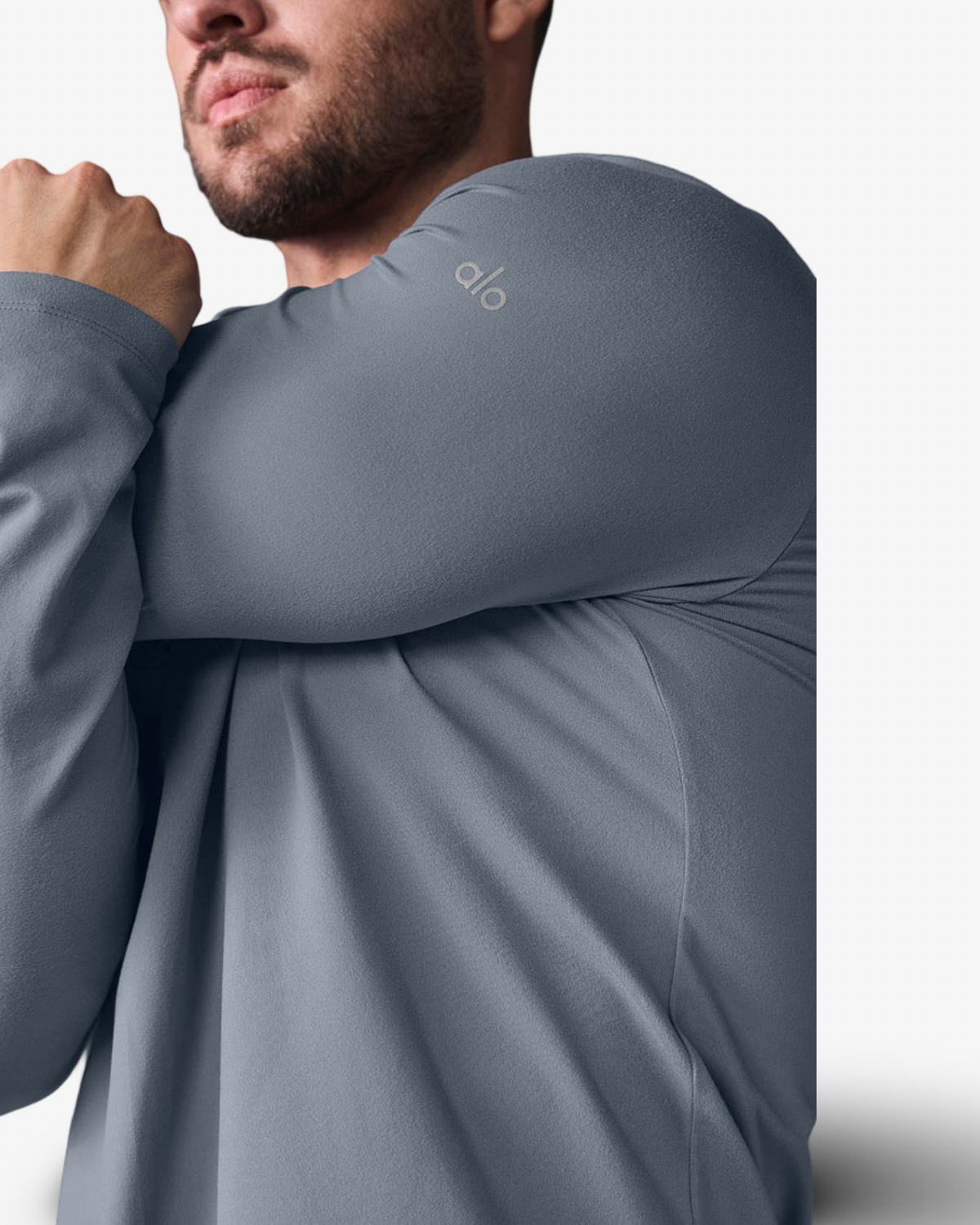 Alo Conquer Reform Long Sleeve With Hood - steel grey