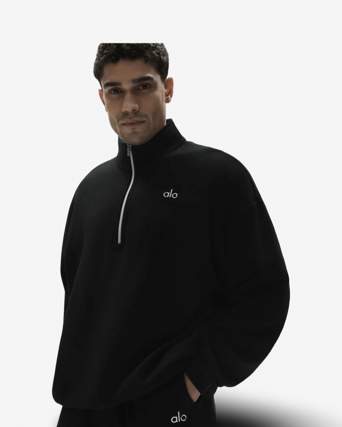 Alo Accolade 1/4 zip pullover & joggers black