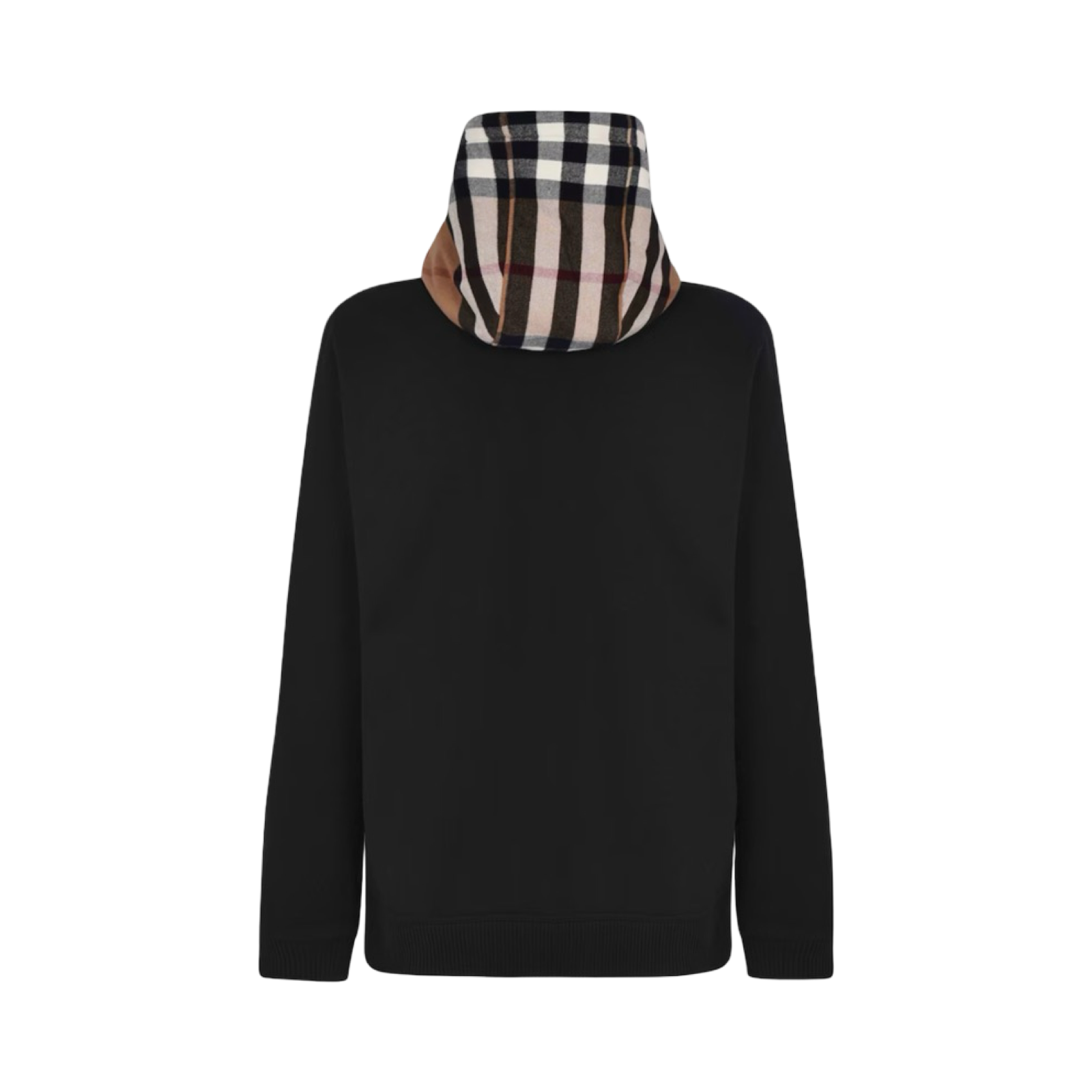 BURBERRY MENS CHECK COTTON HOODIE