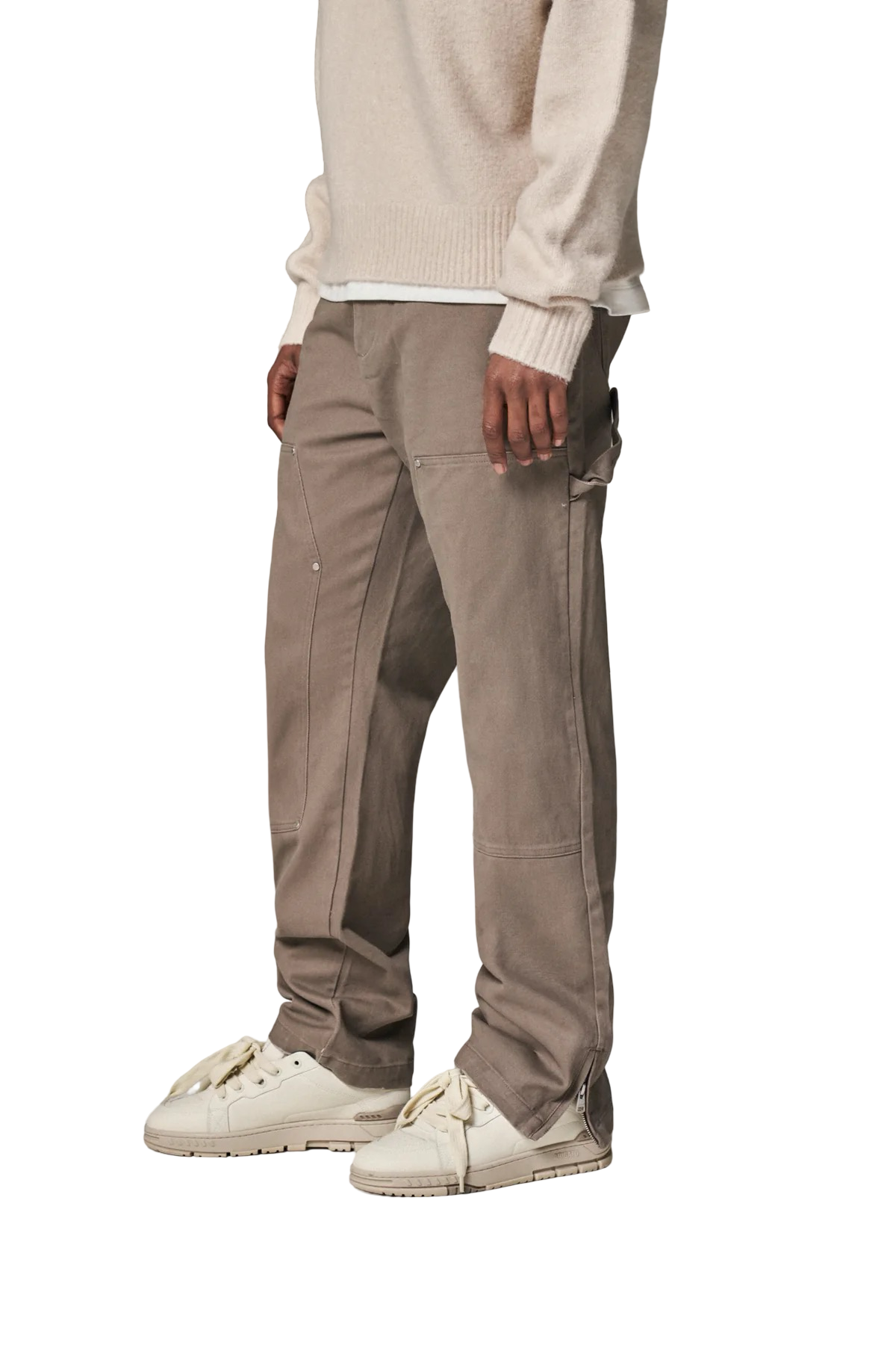 THE COUTURE CLUB TWILL RIVET DETAIL CARPENTER PANT