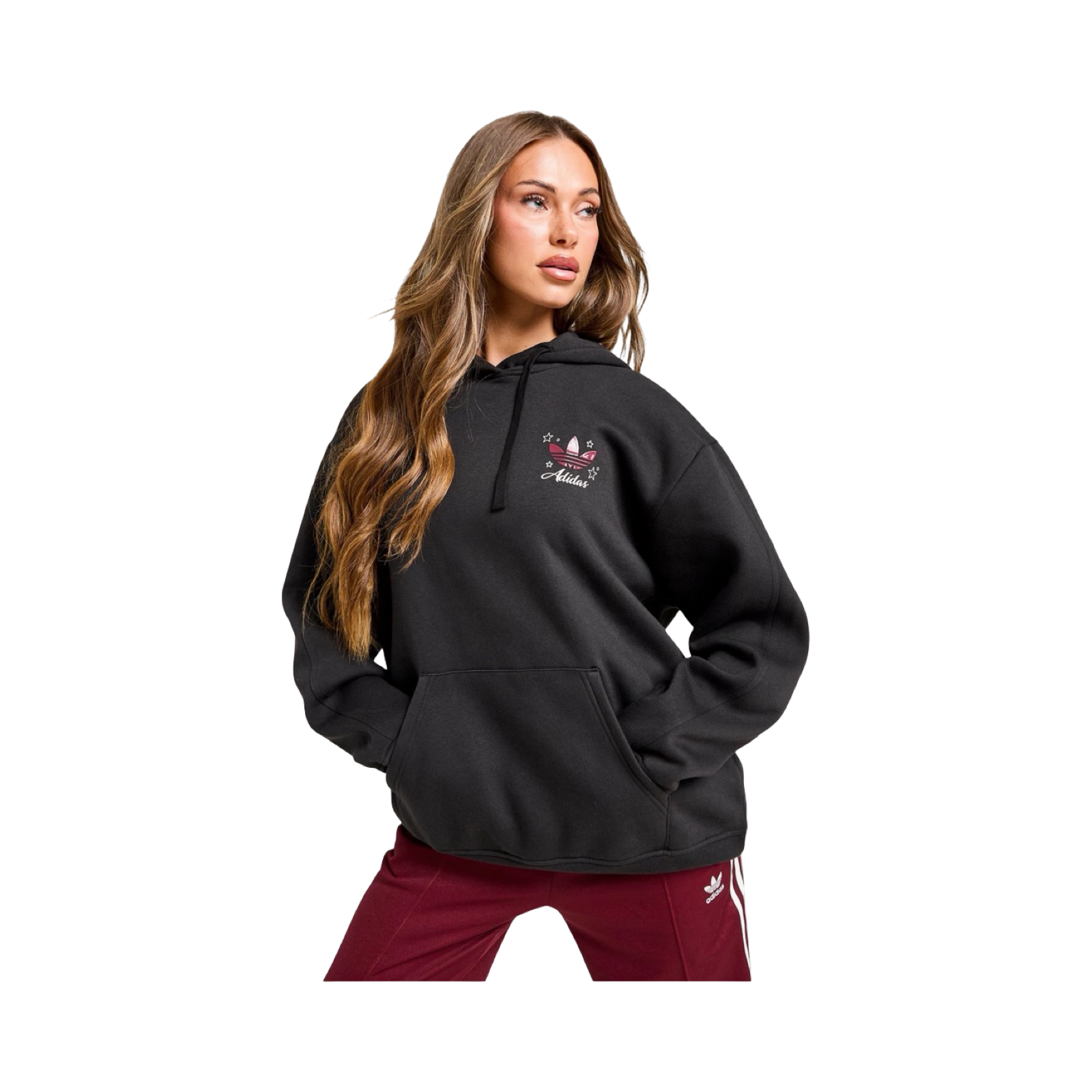 ADIDAS ORIGINALS CHARM FOOTWEAR OVERHEAD HOODIE - BLACK