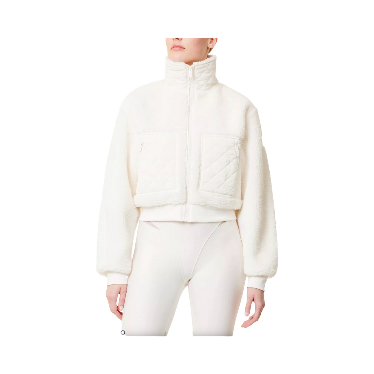 ALO YOGA EDGE BOMBER FAUX-SHERPA JACKET