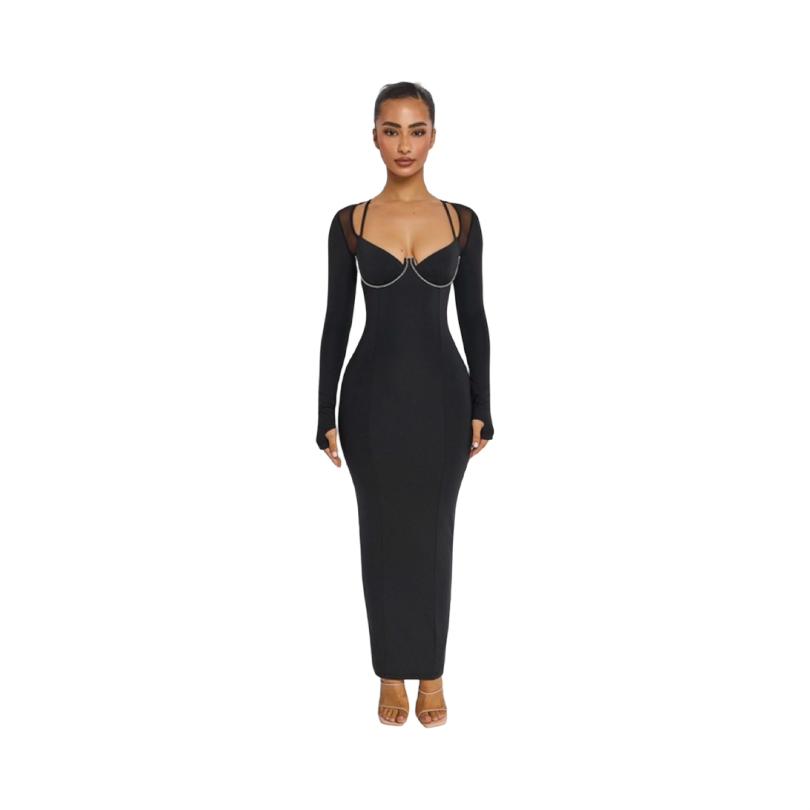 MARS THE LABEL BLACK MAXI DRESS