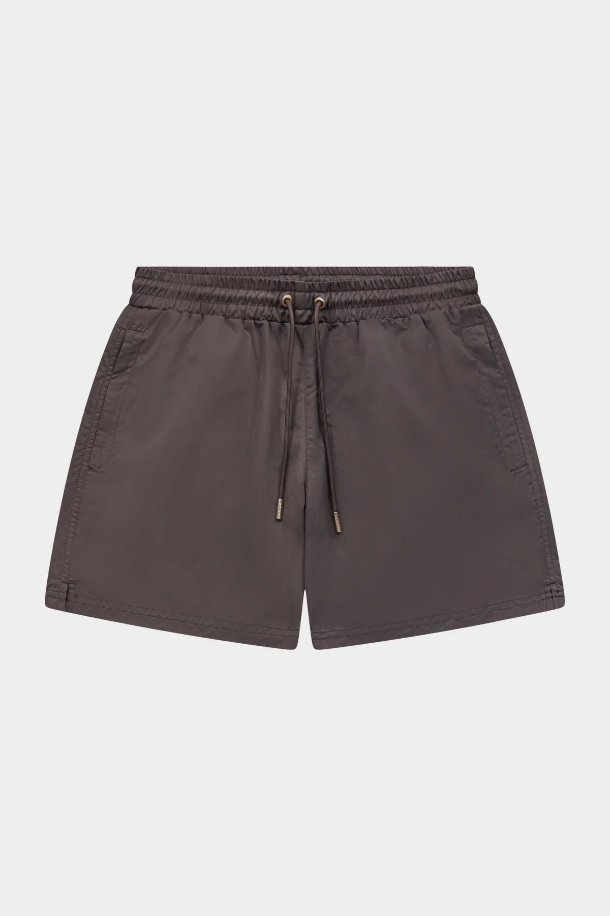 THE COUTURE CLUB EMBLEM WATER REACTIVE SWIM SHORT - BROWN