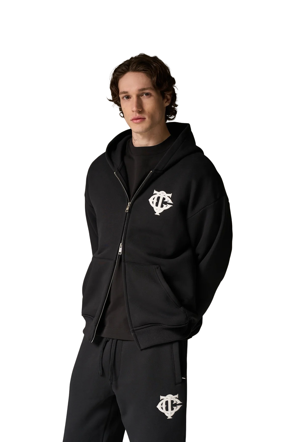 THE COUTURE CLUB MONOGRAM APPLIQUÉ ZIP HOODIE