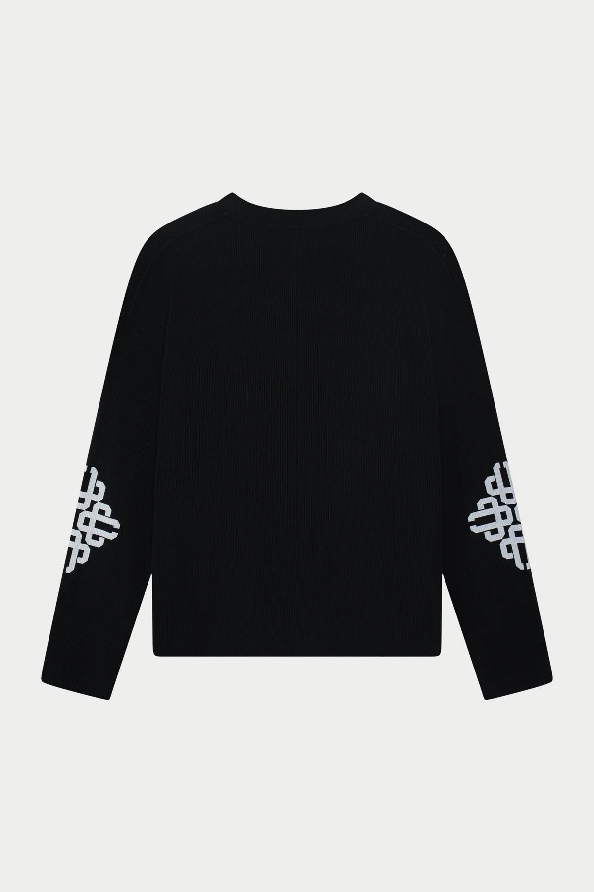 THE COUTURE CLUB EMBLEM WAFFLE LONG SLEEVE T-SHIRT - BLACK