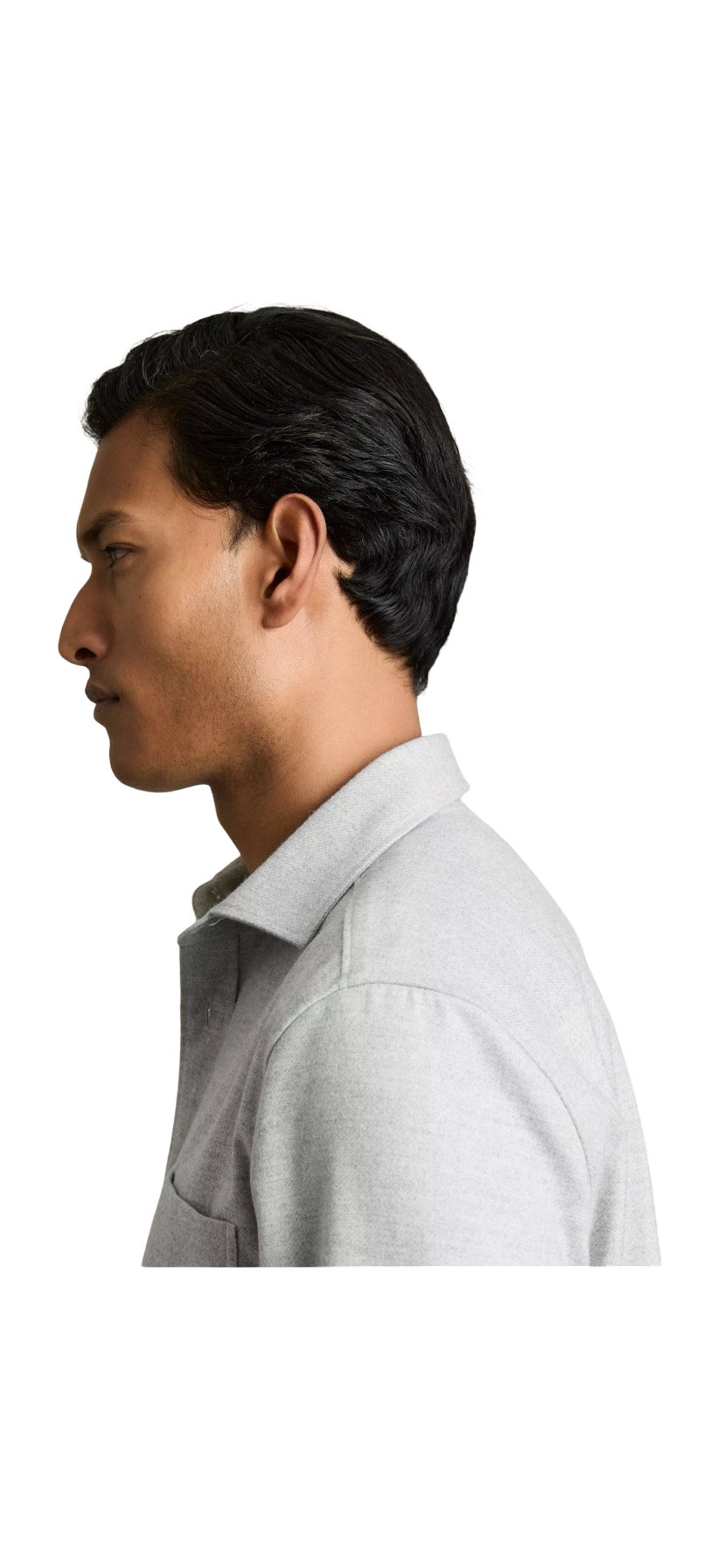 REISS CRAWFORD OVERSHIRT SOFT GREY MELANGE